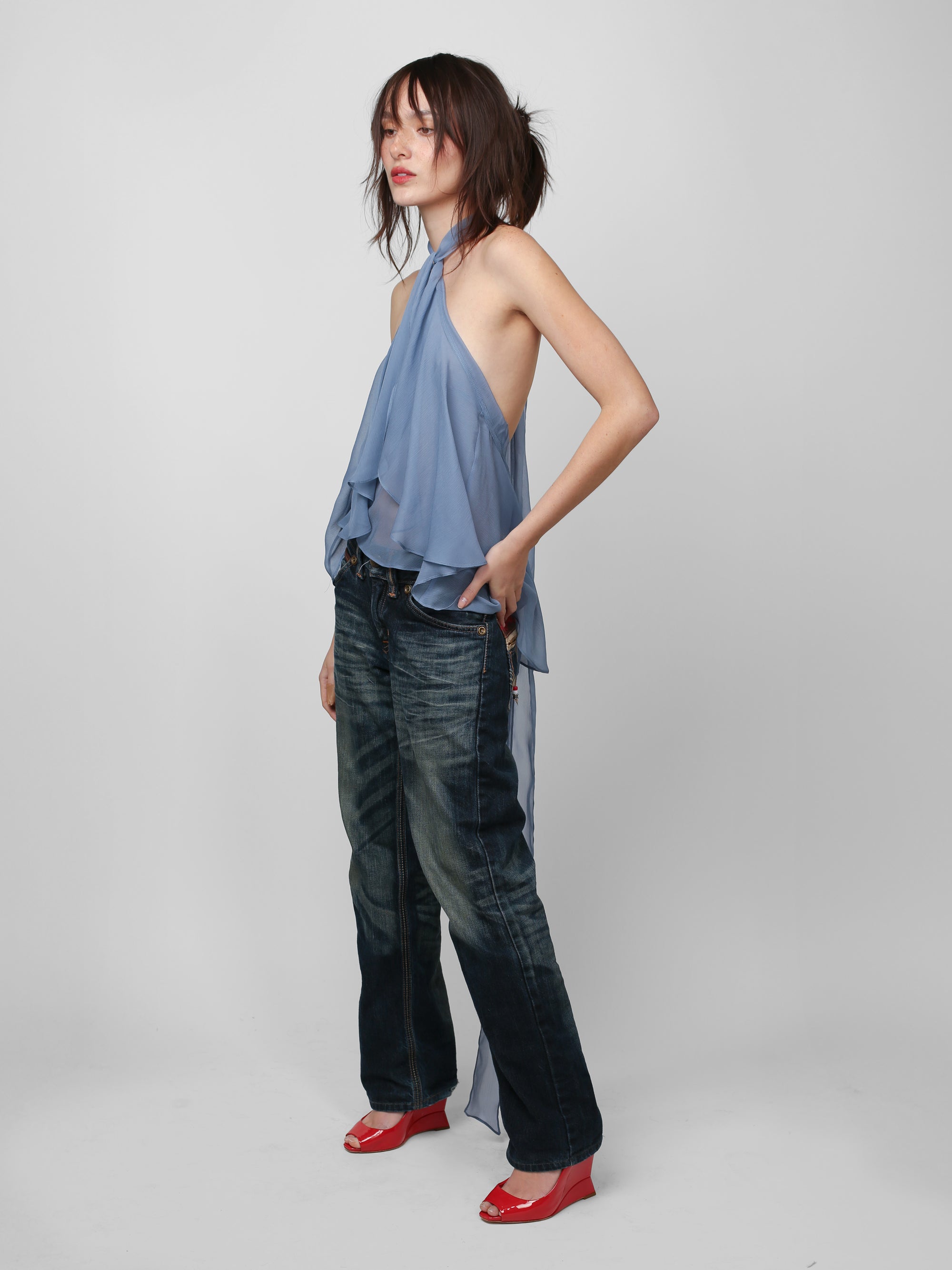 Flutter Top - Slate Blue