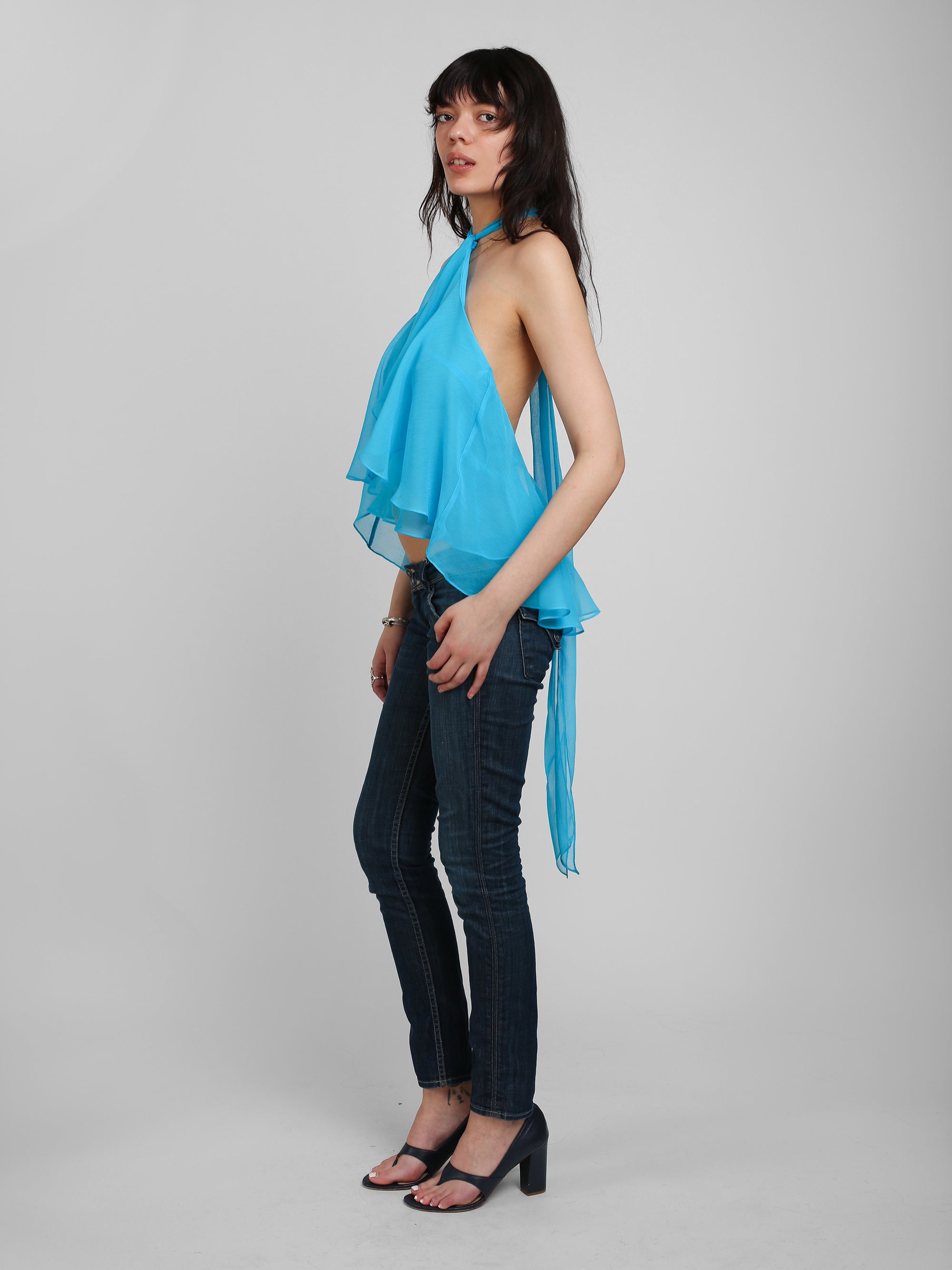 Flutter Top - Electric Blue