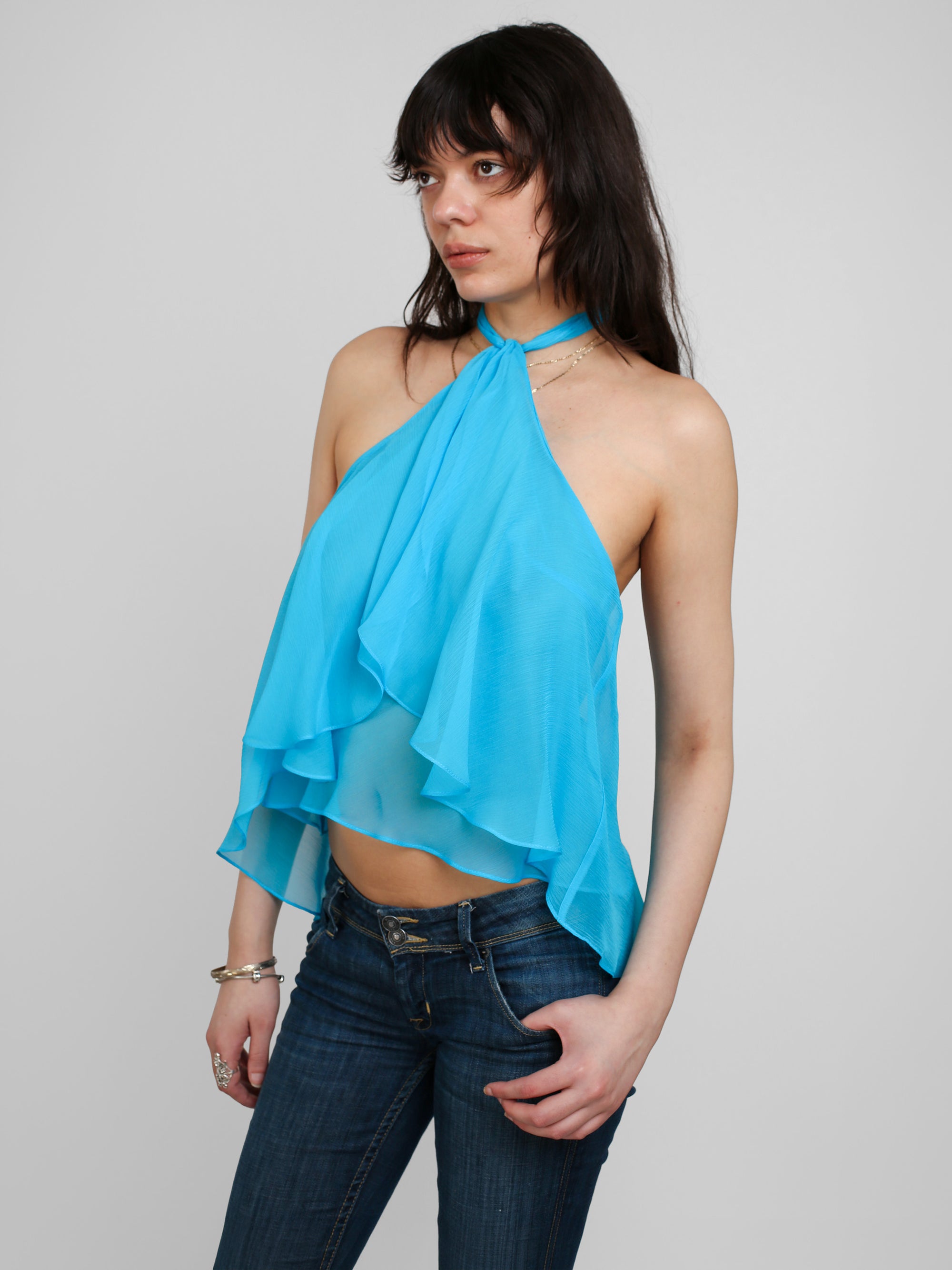 Flutter Top - Electric Blue