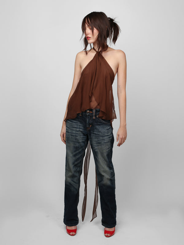 Flutter Top - Brown