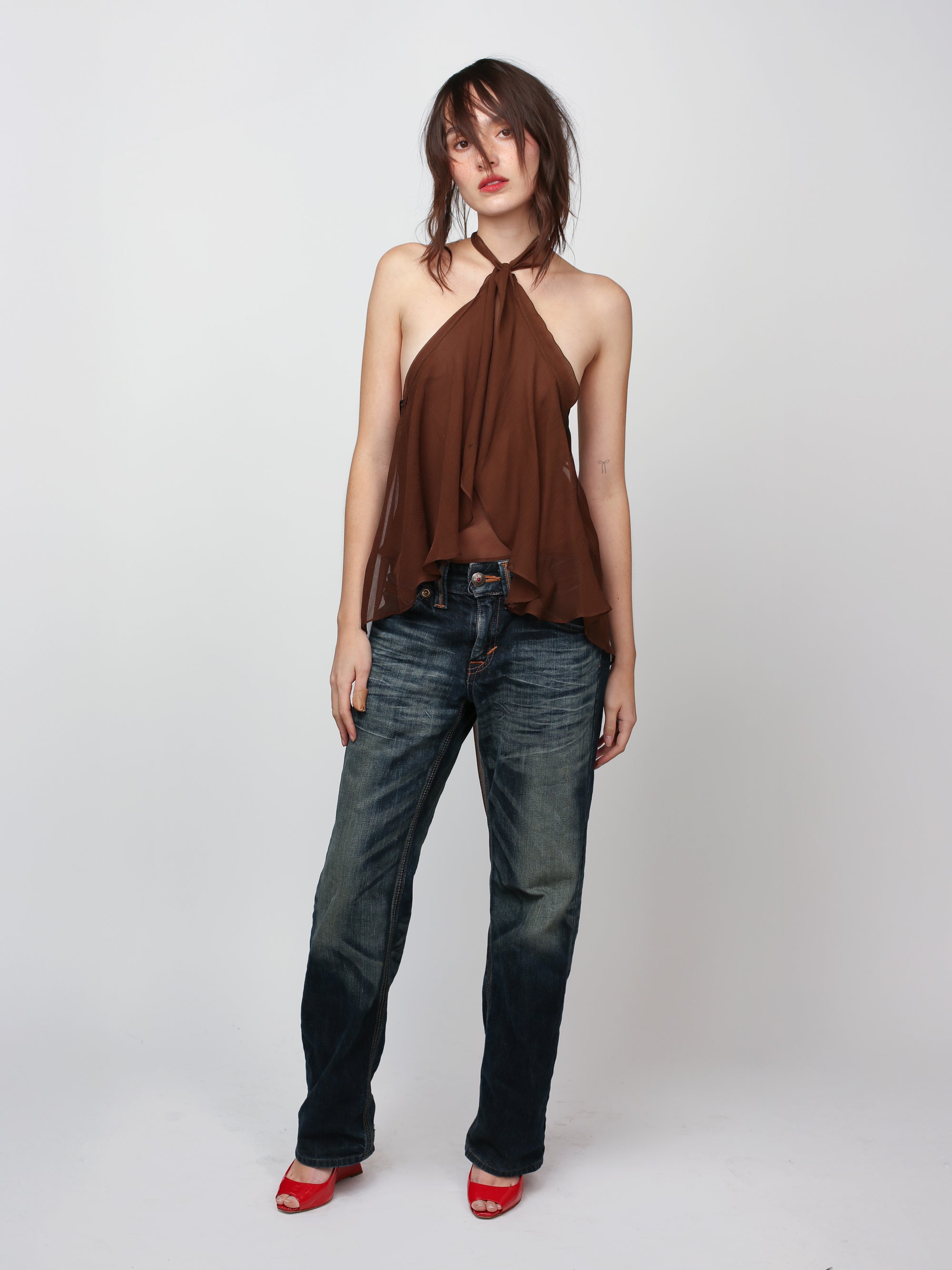 Flutter Top - Brown