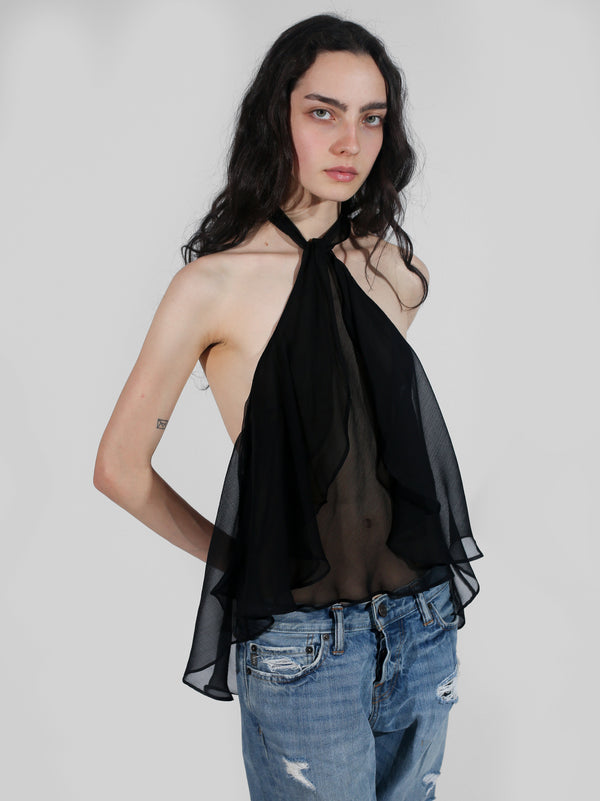 Flutter Top - Black