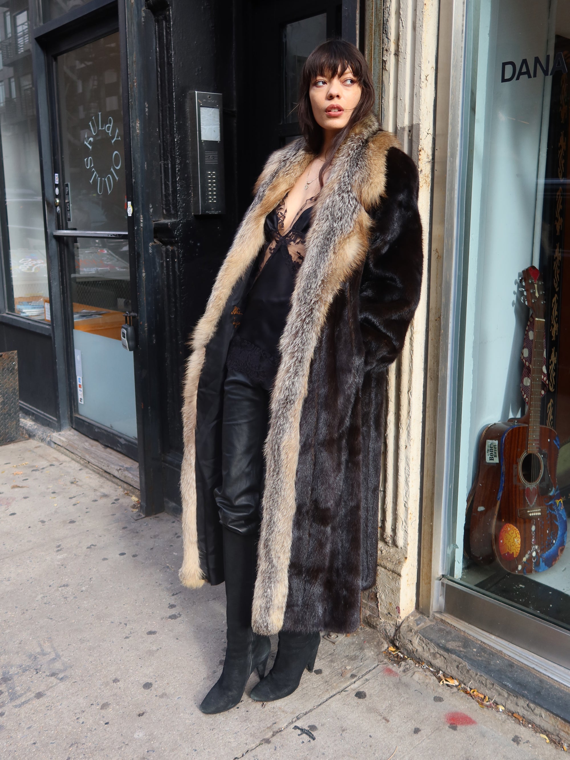 Vintage Mink and Fox Fur Coat