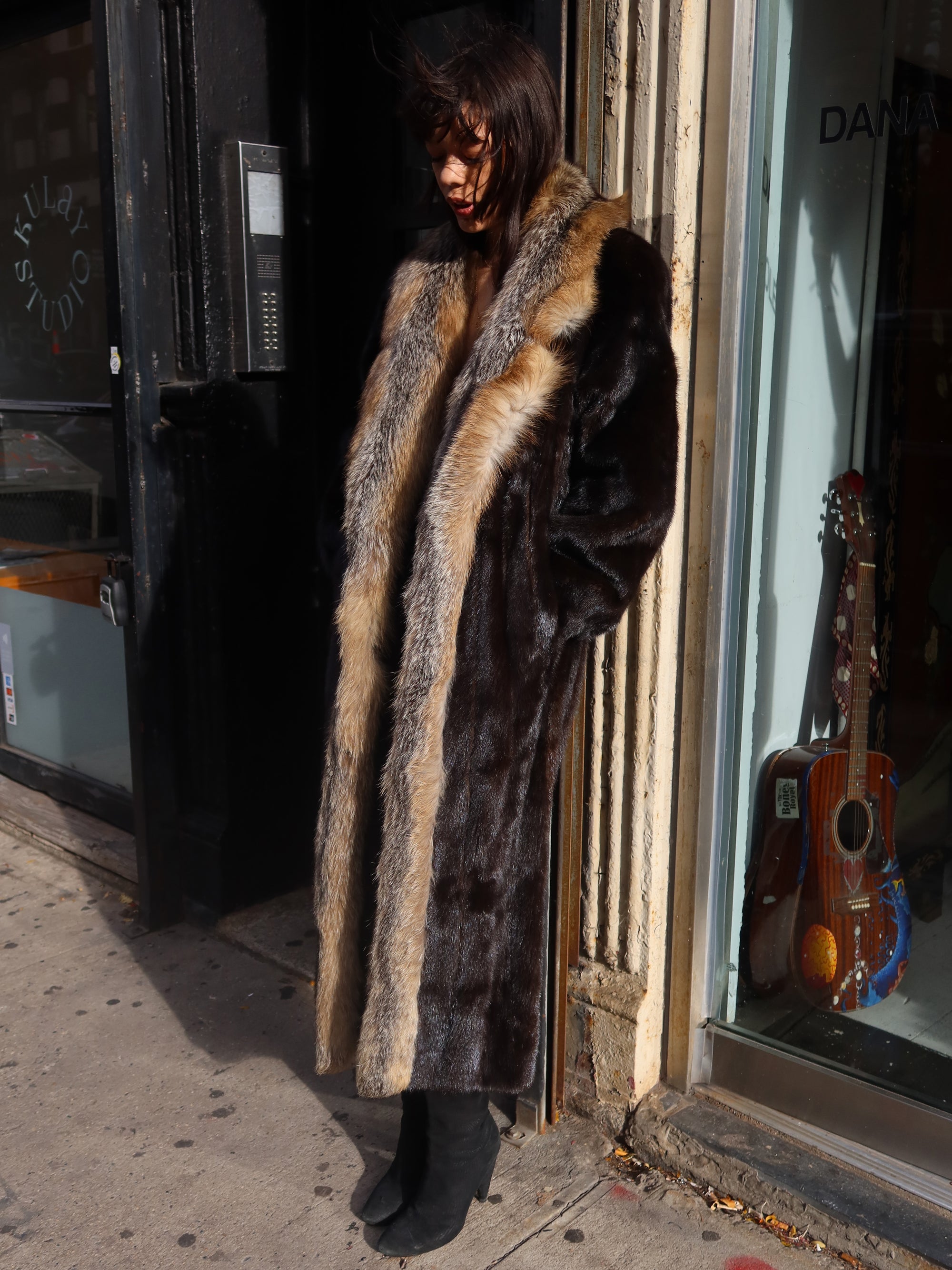 Vintage Mink and Fox Fur Coat