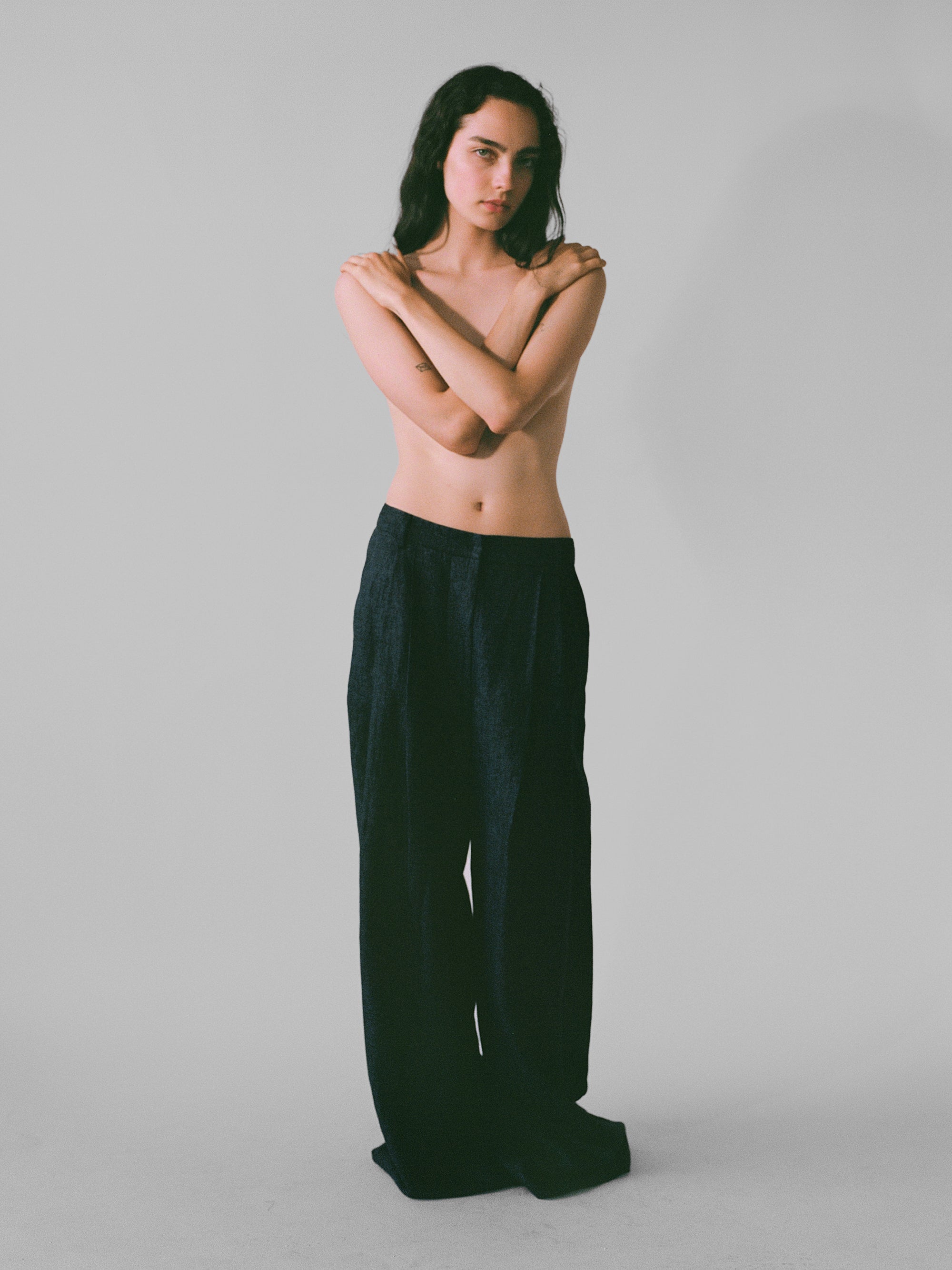 Baggy Baggy Men's Pant - Blue Linen
