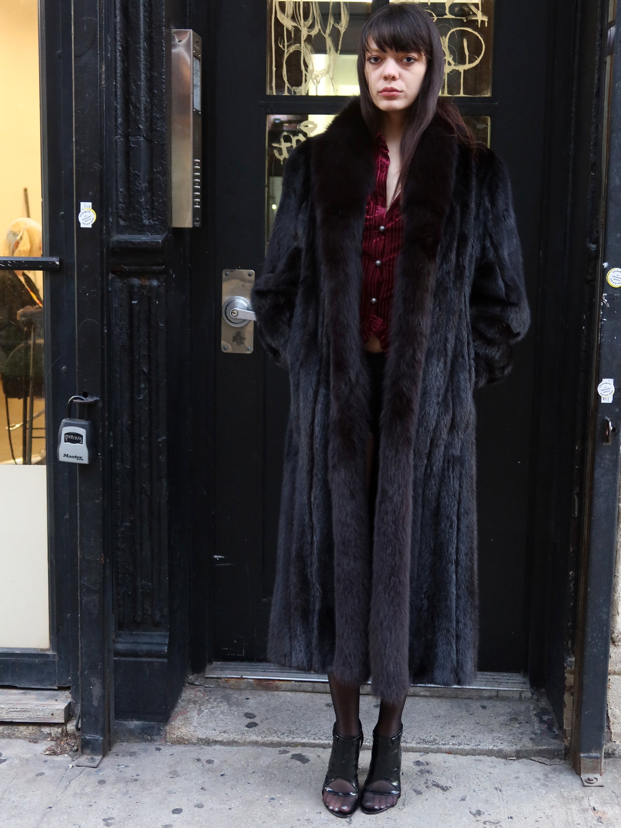 Vintage Black Fur Coat