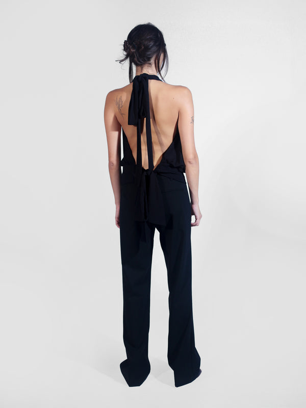 70's Chic Top - Black Jersey