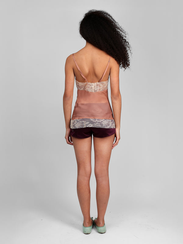 Silk Lace Cami - Beige