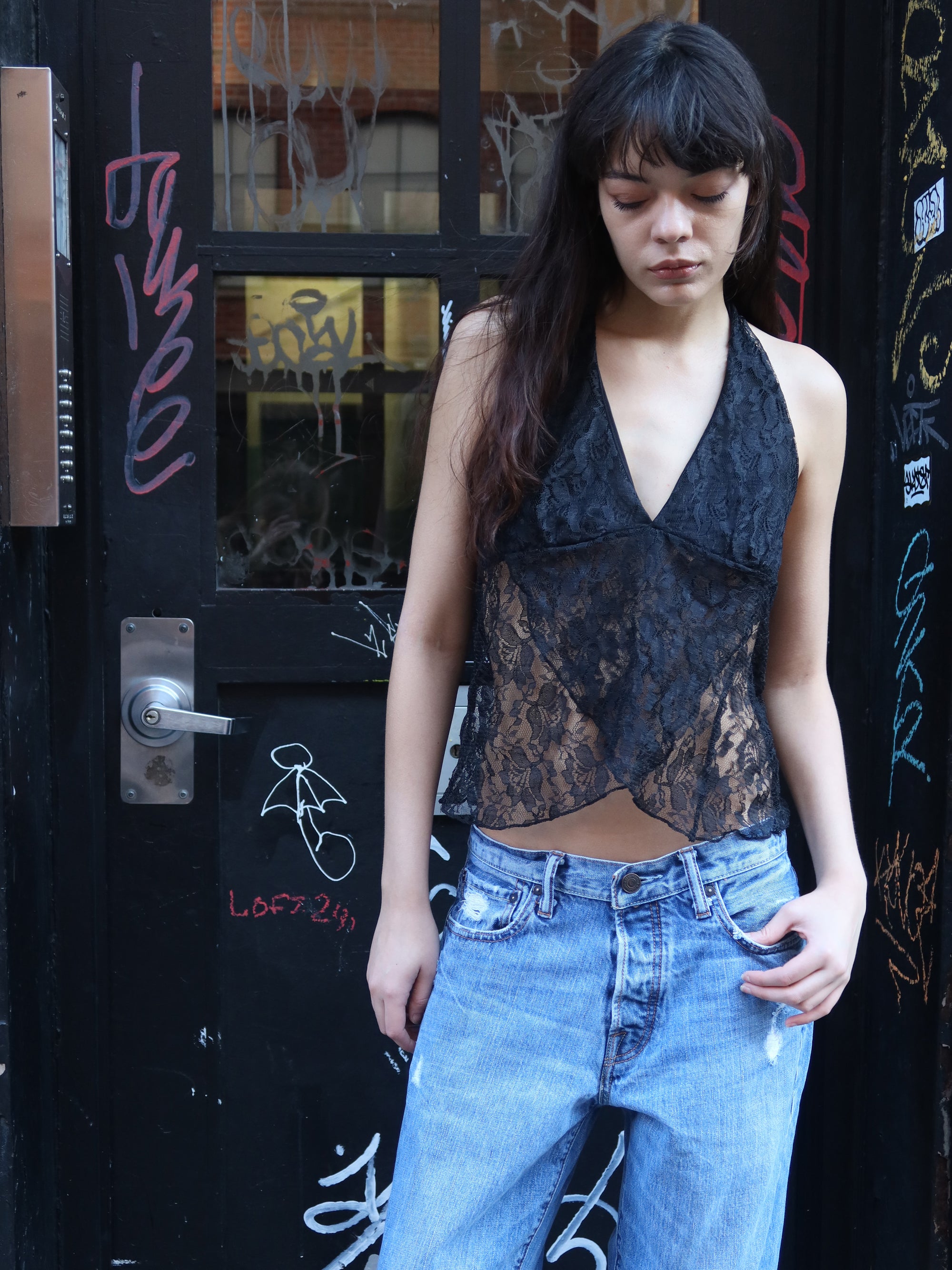Vintage Black Lace Top
