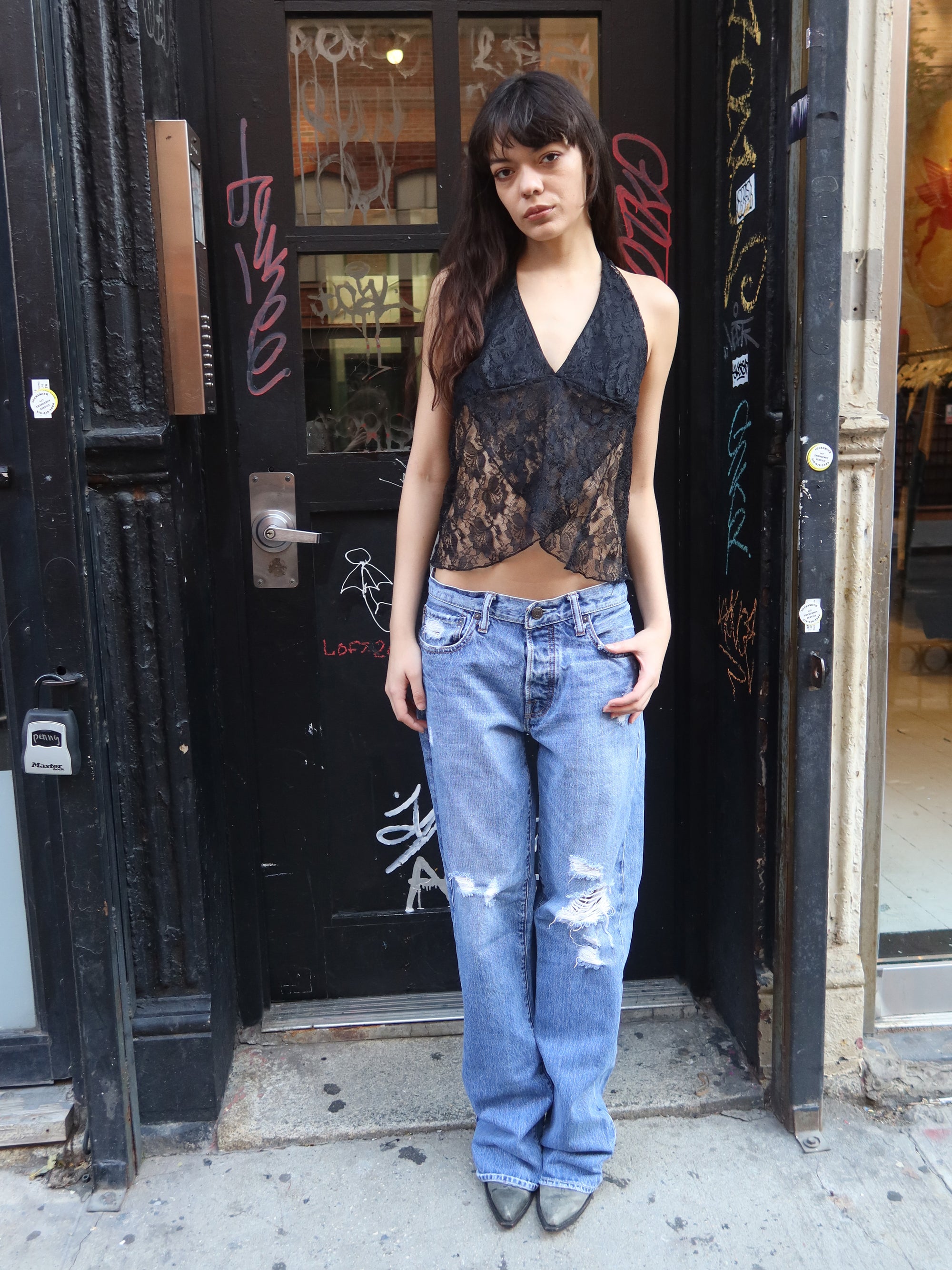 Vintage Black Lace Top