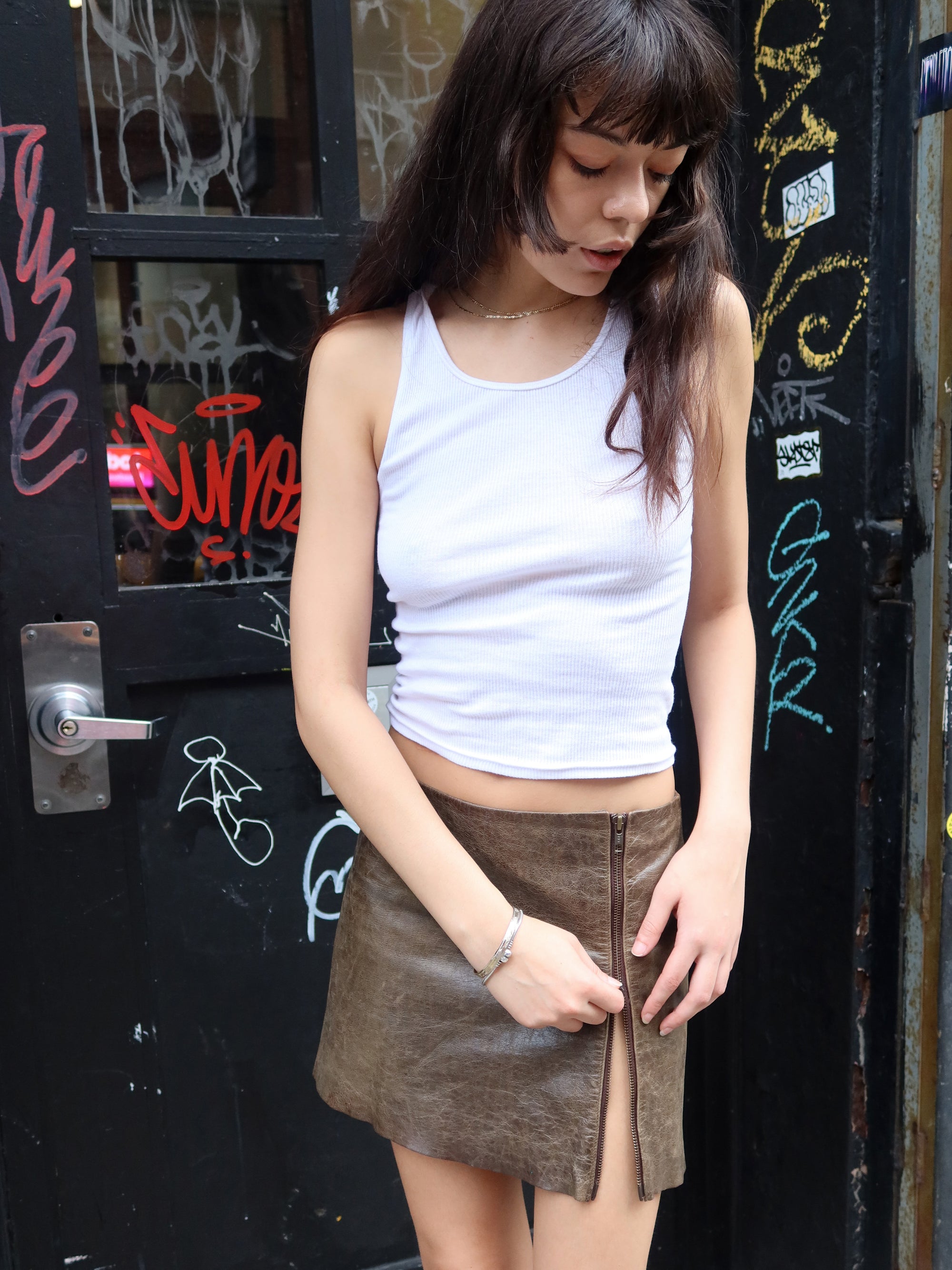 Vintage Olive Mini Skirt