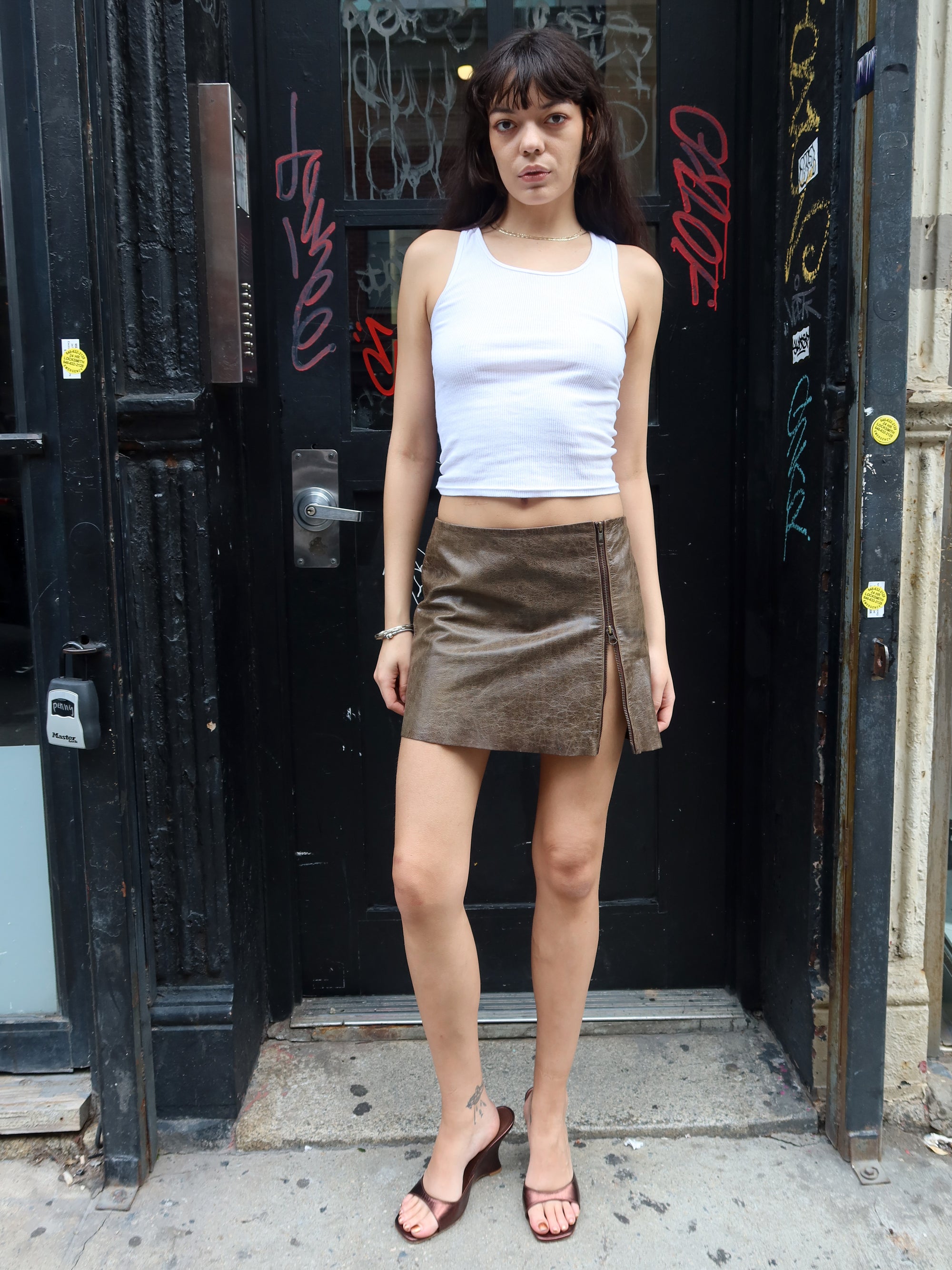 Vintage Olive Mini Skirt