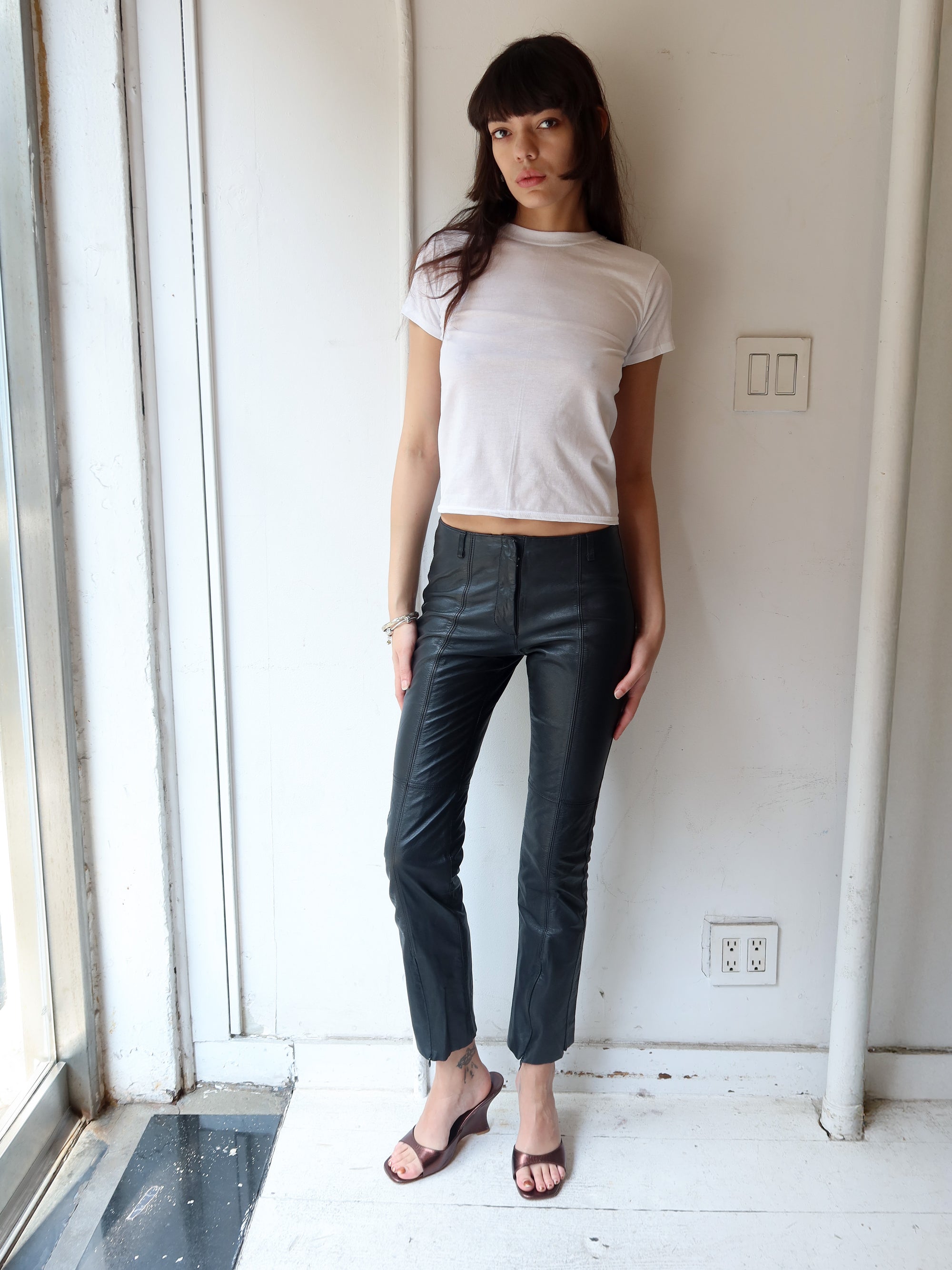 Vintage Leather Biker Pants