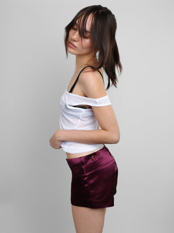 Lily Shorts - Plum Satin