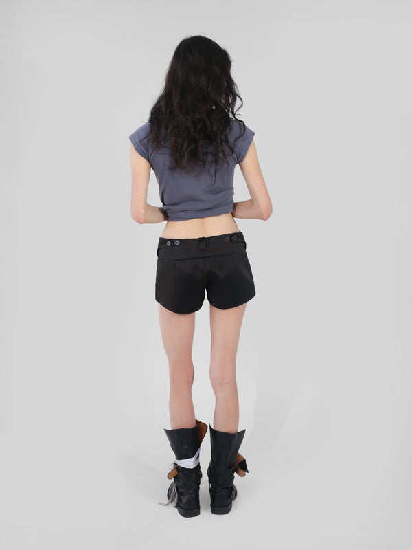 Lily Shorts - Black Satin