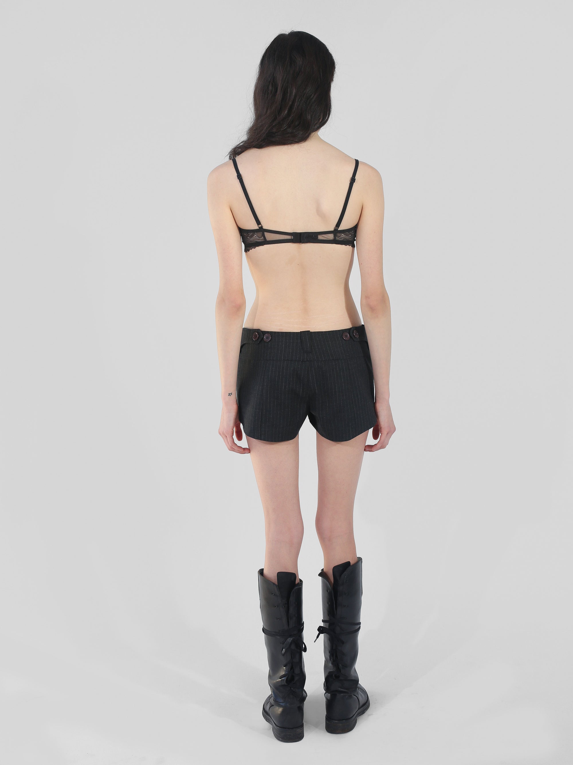 Lily Shorts - Gray Pinstripe