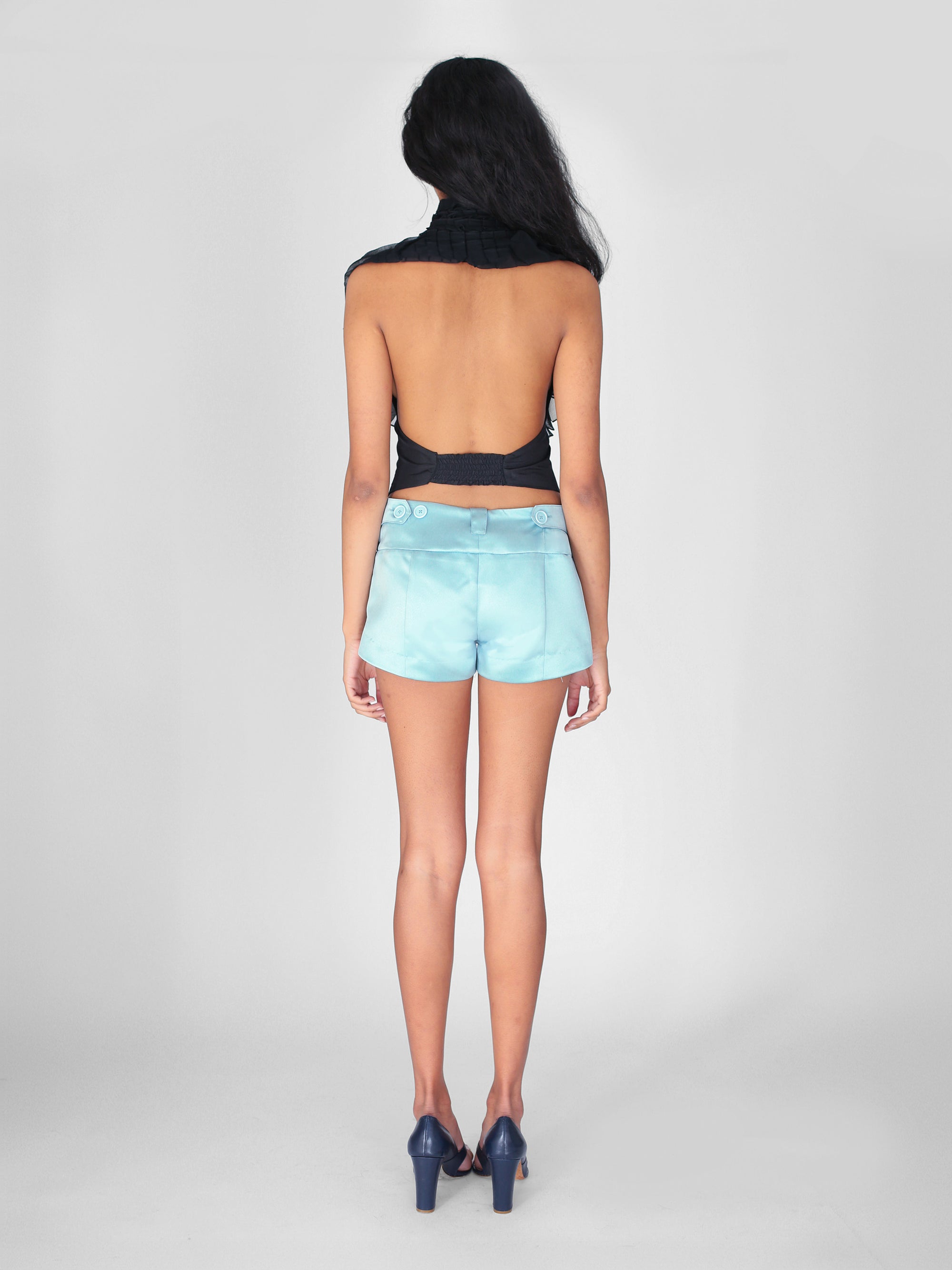 Lily Shorts - Aquamarine Satin