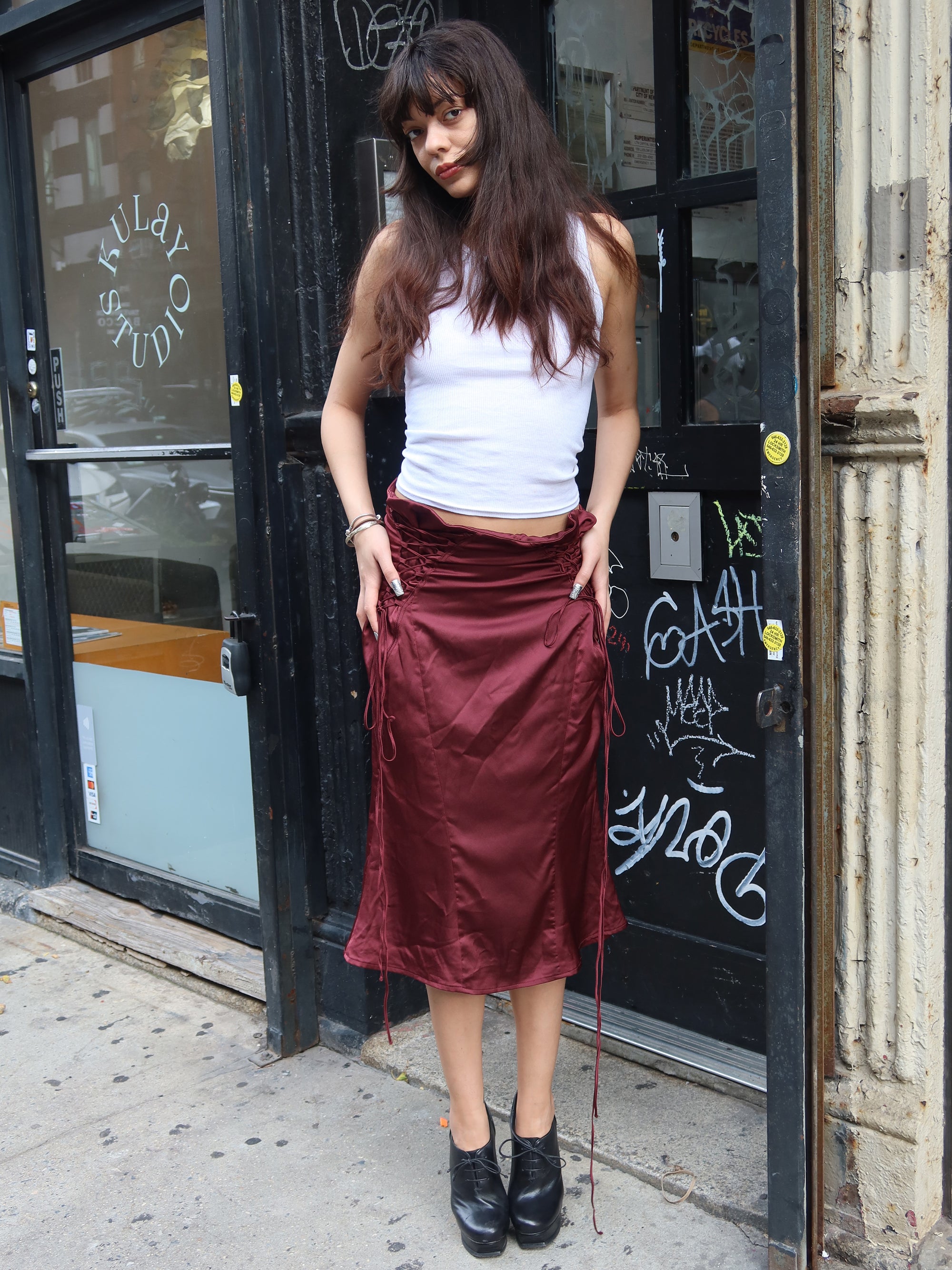 Vintage Burgundy Skirt