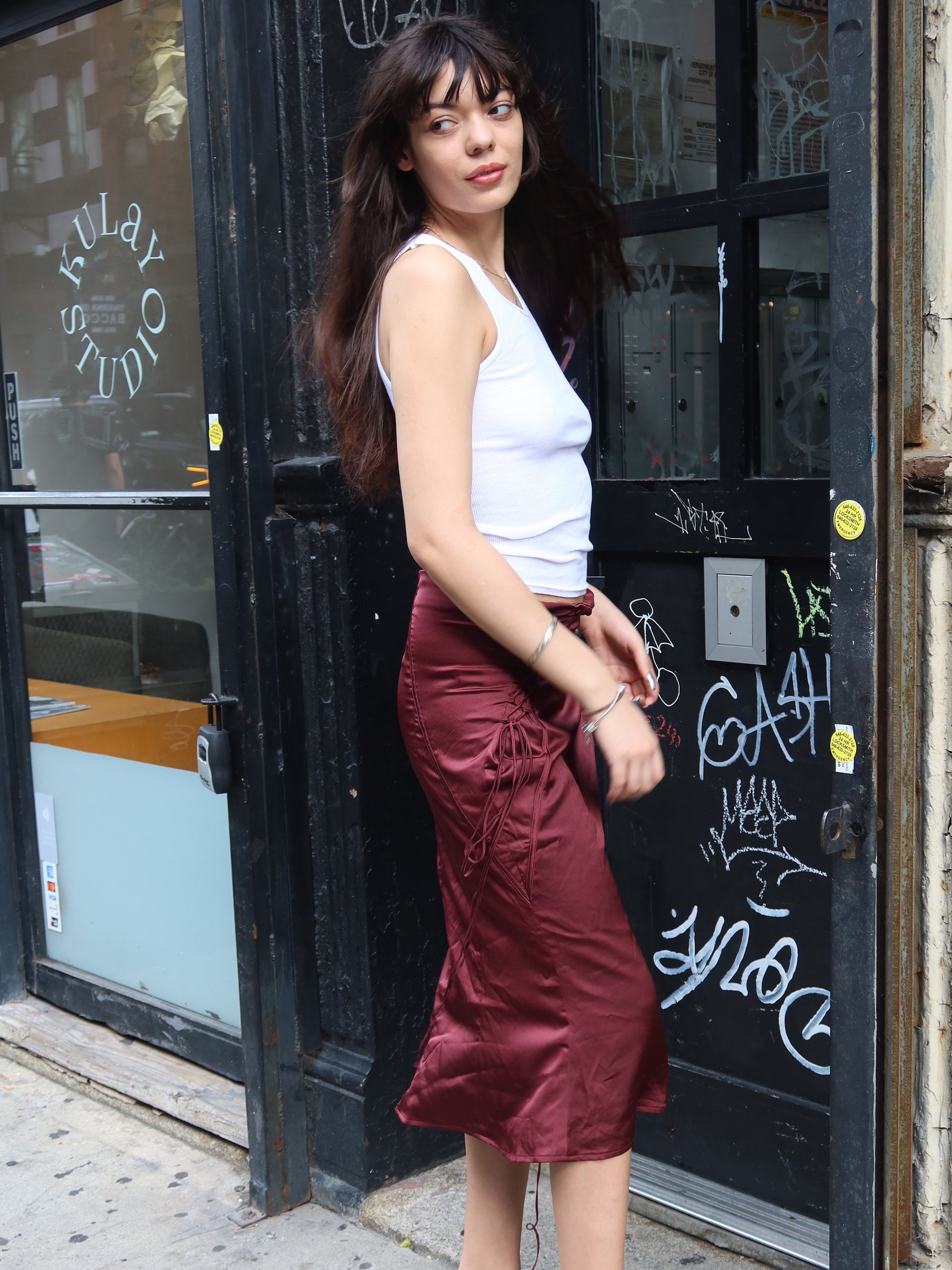 Vintage Burgundy Skirt