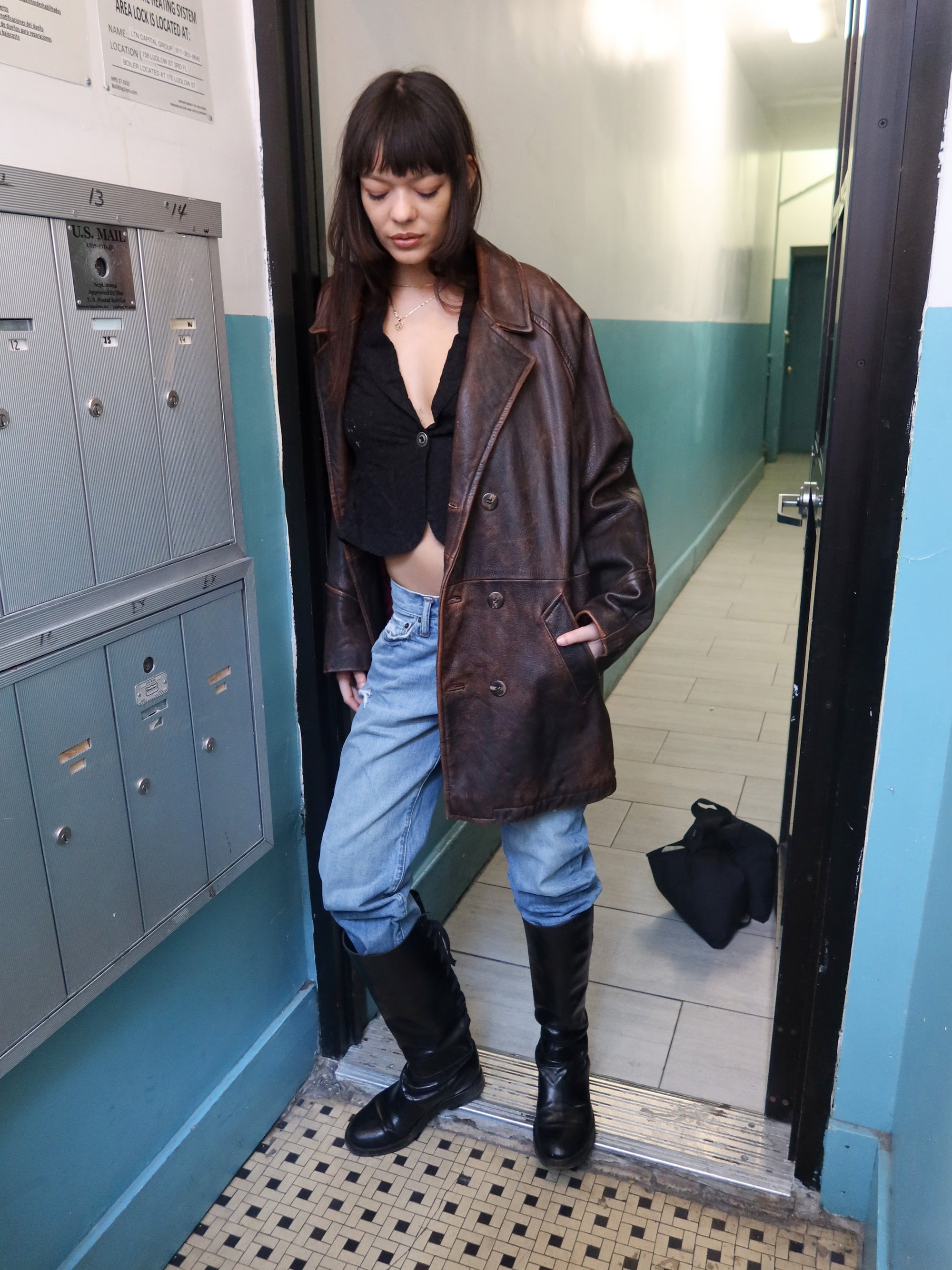 Vintage Oversized Leather Jacket