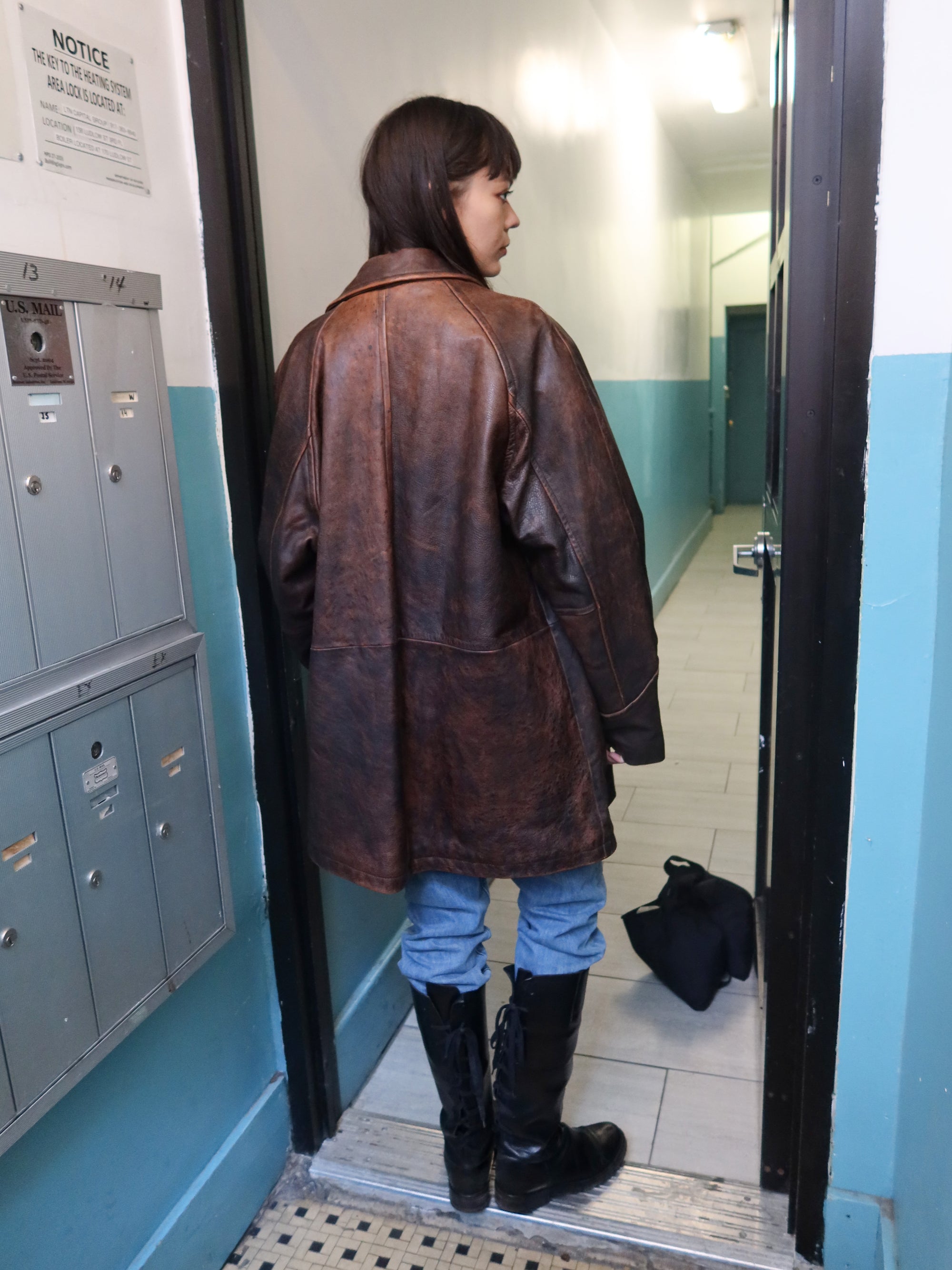 Vintage Oversized Leather Jacket