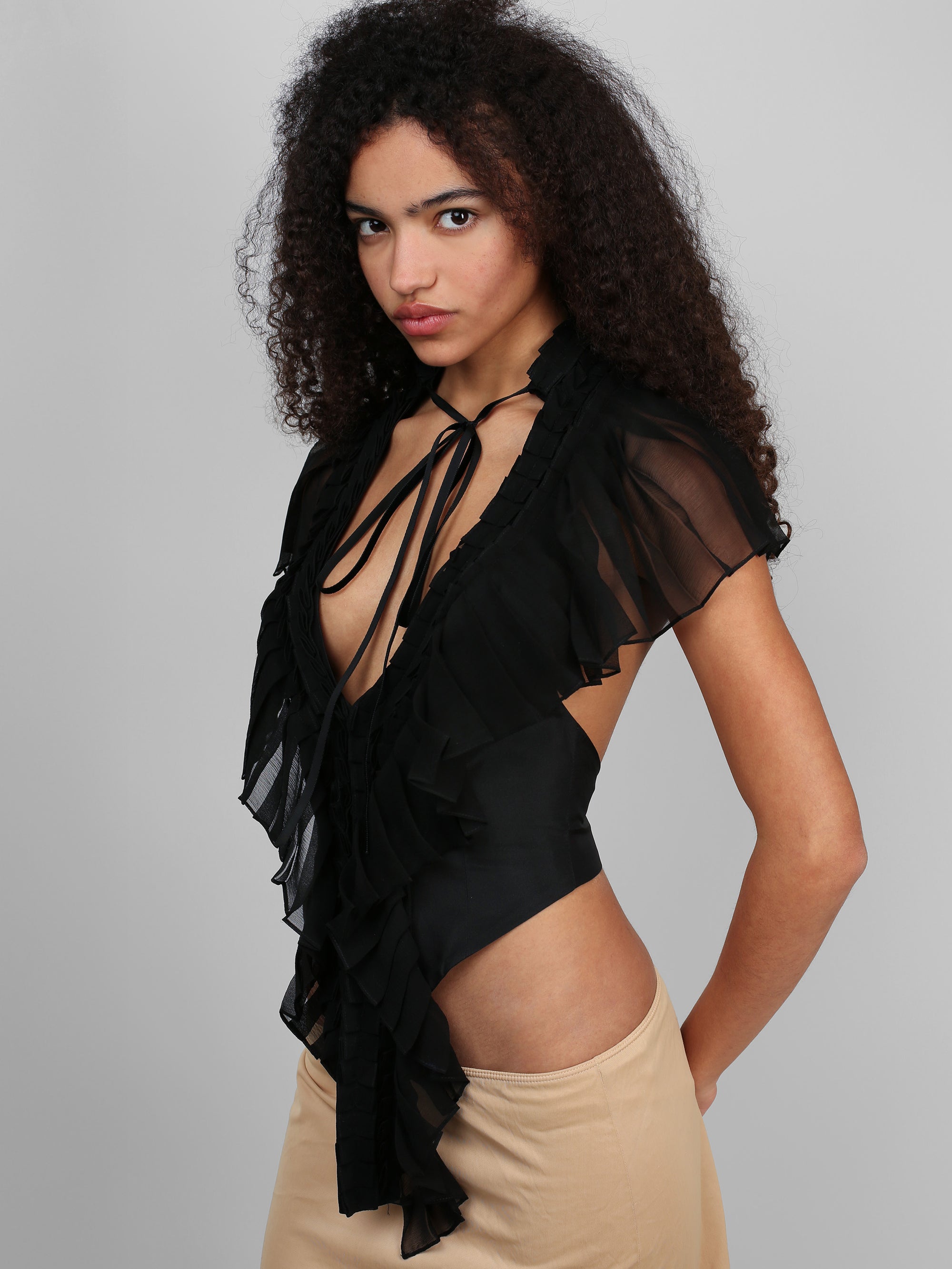 Pleated Vest Top - Black