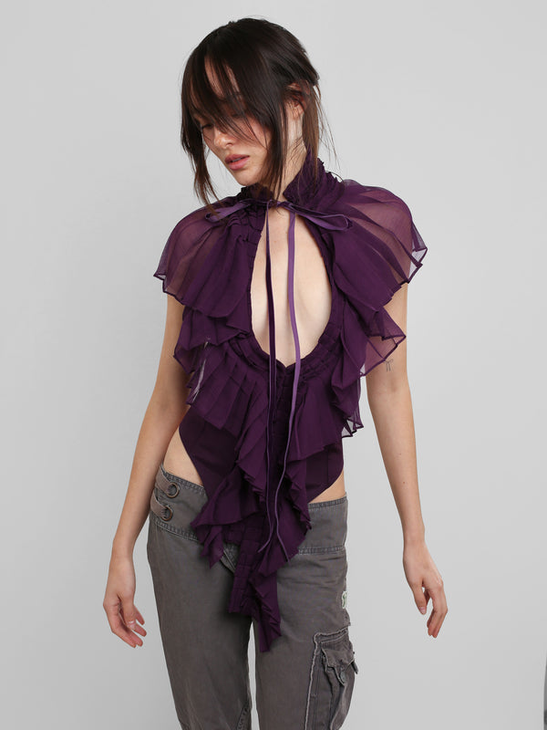 Pleated Vest Top - Plum