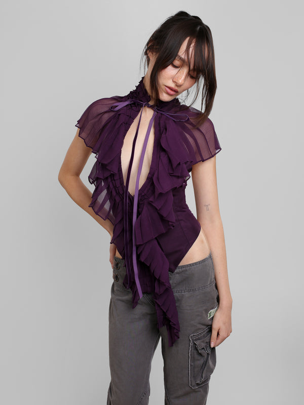 Pleated Vest Top - Plum