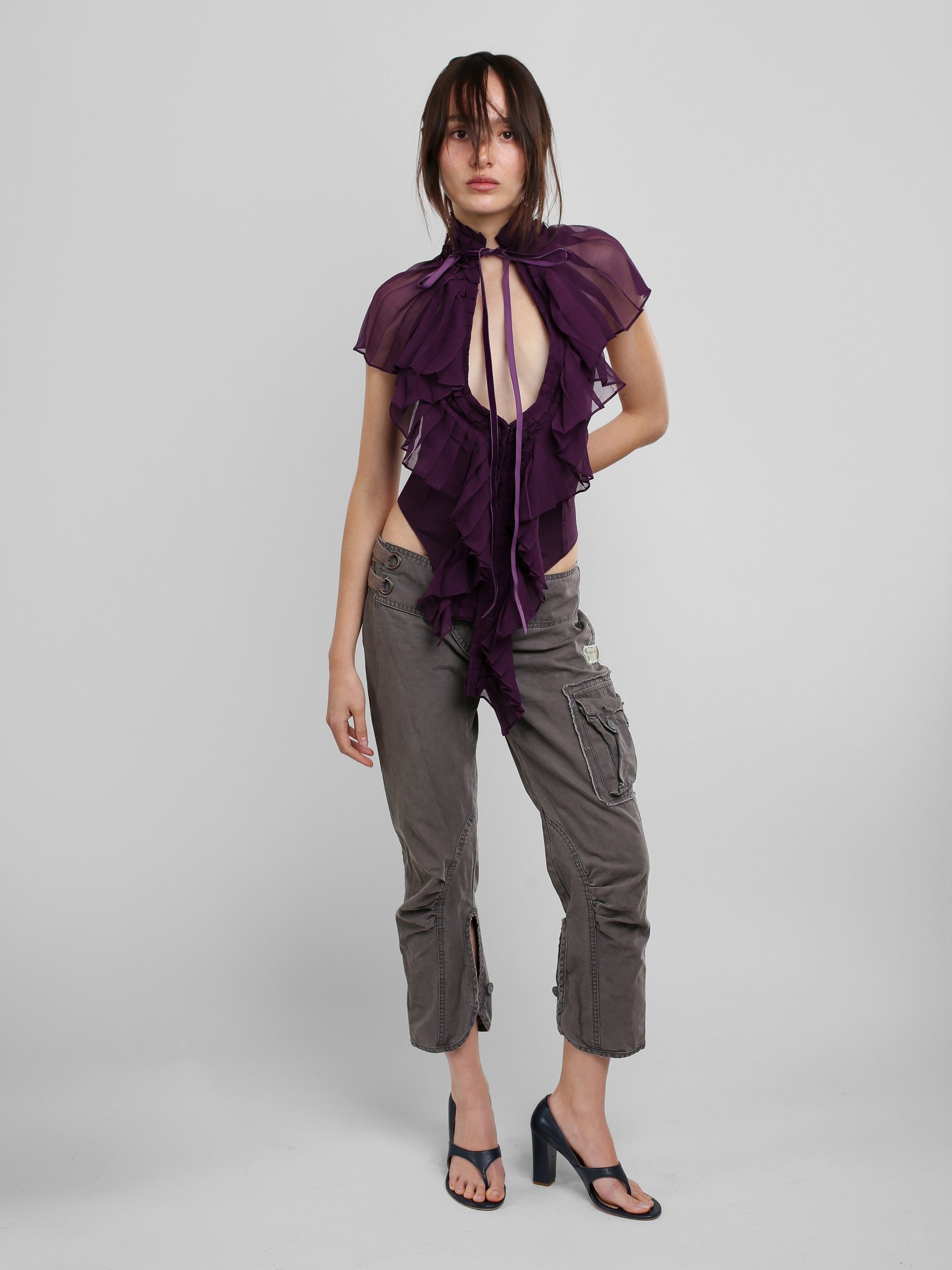 Pleated Vest Top - Plum