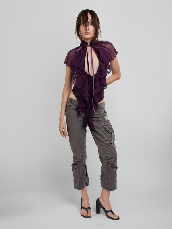Pleated Vest Top - Plum