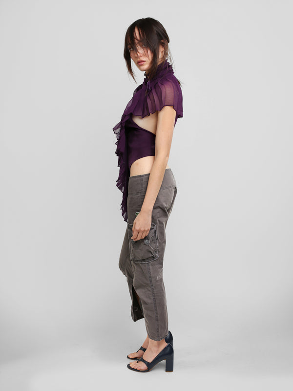 Pleated Vest Top - Plum