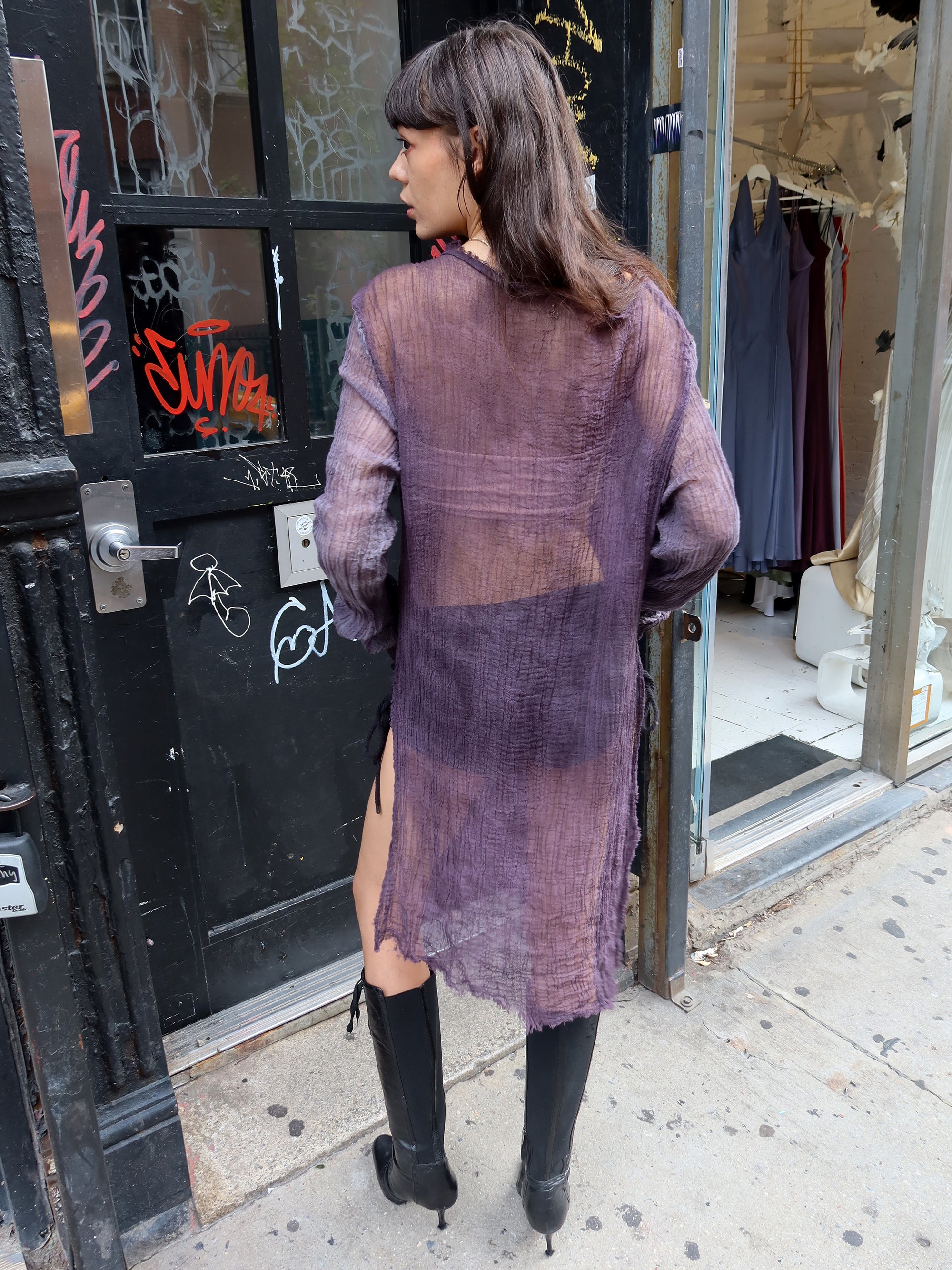 Vintage Plum Gauze Top