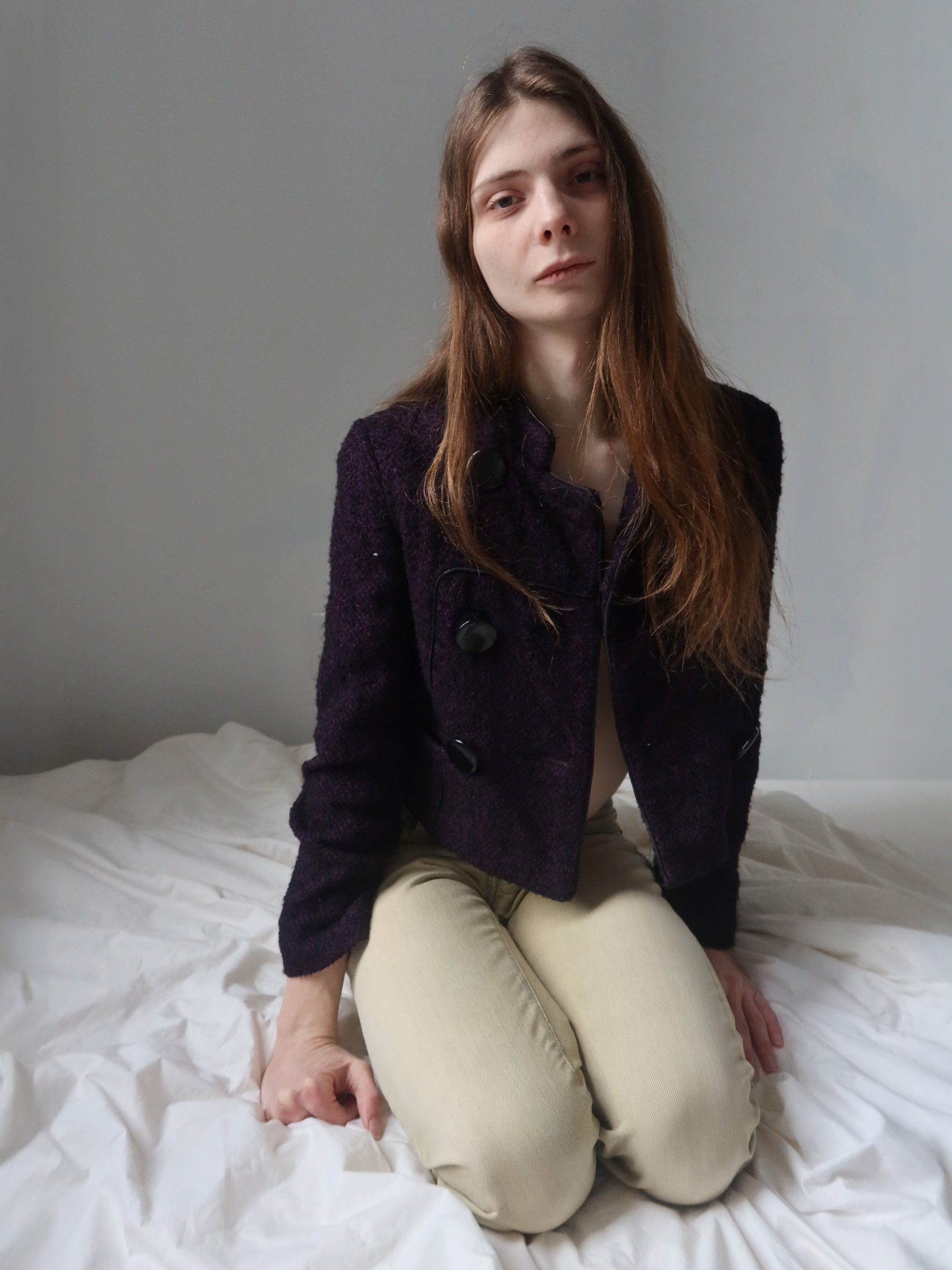 Vintage Purple Wool Blazer