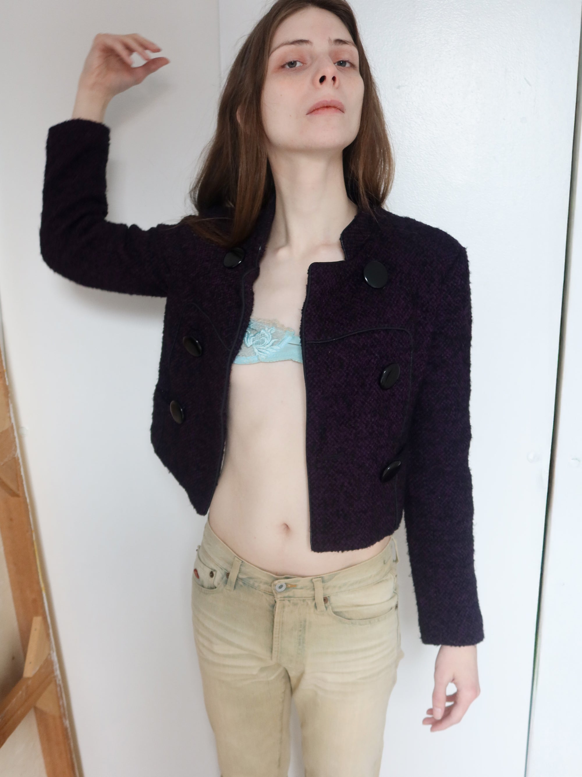 Vintage Purple Wool Blazer