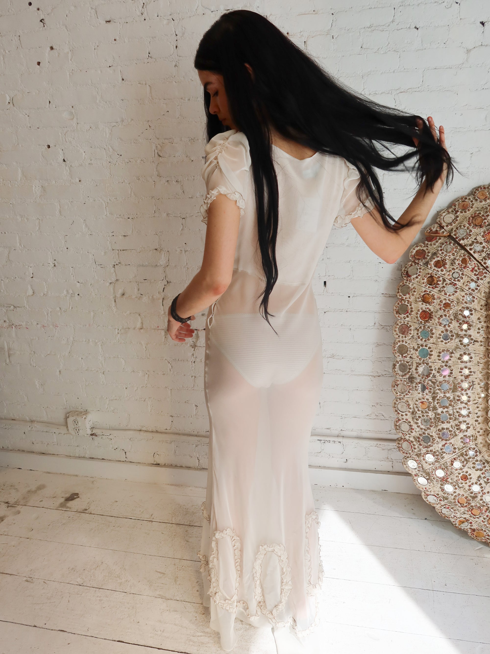 Romantic Dress - White & Beige