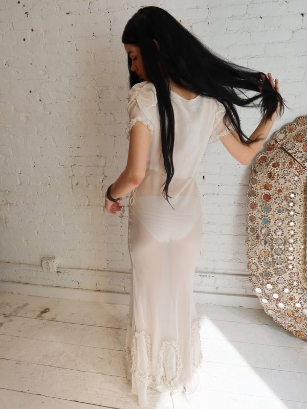 Romantic Dress - White & Beige