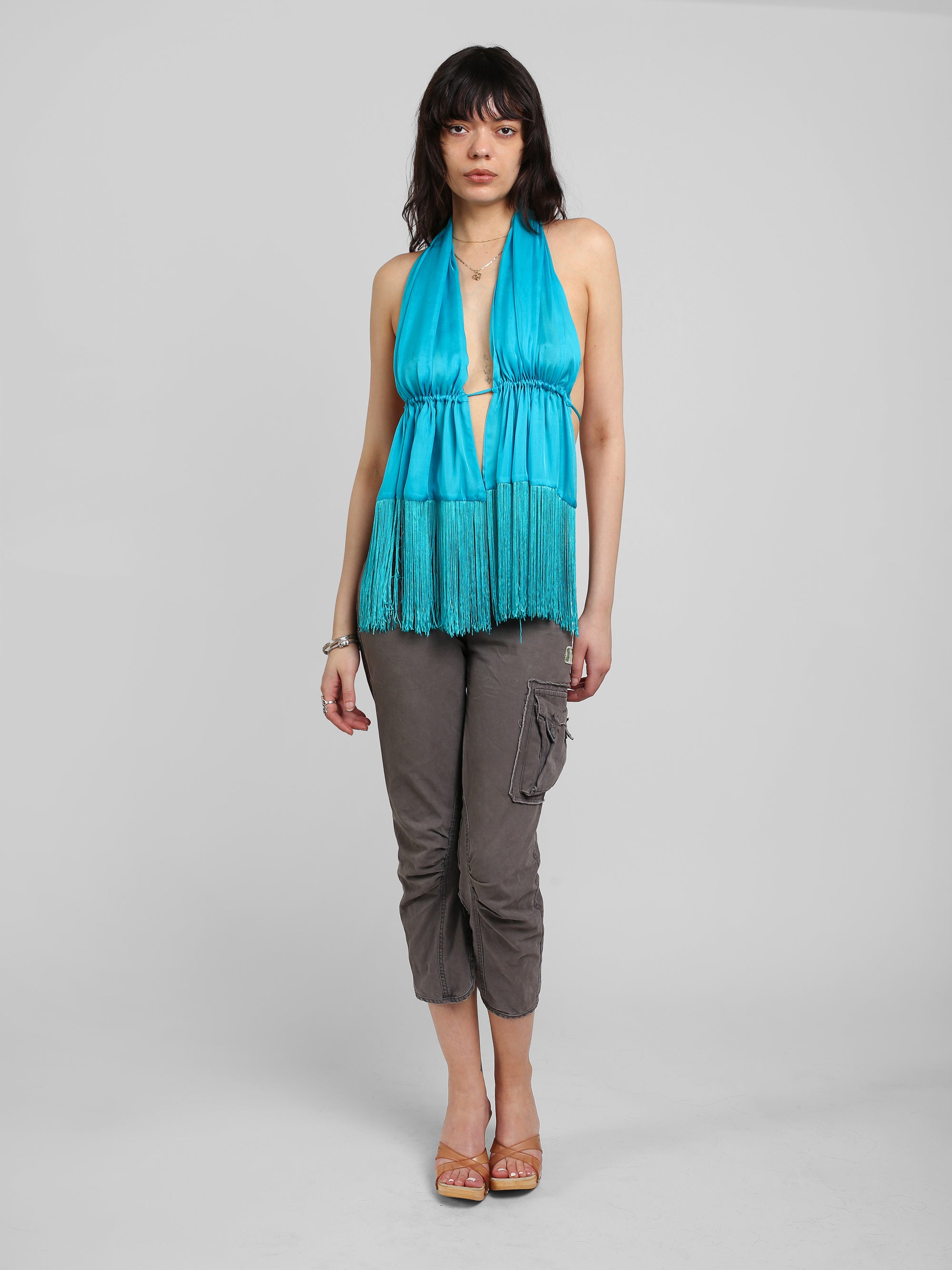 Scarf Top - Electric Blue