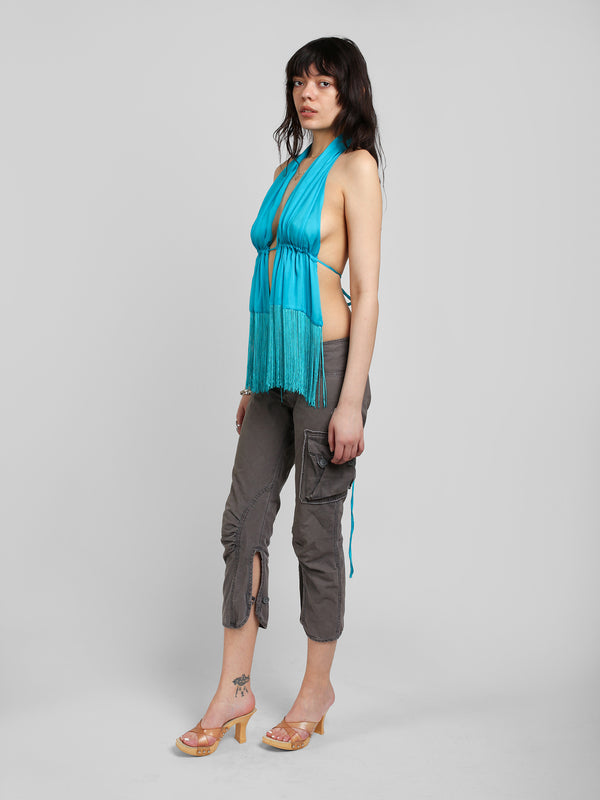 Scarf Top - Electric Blue