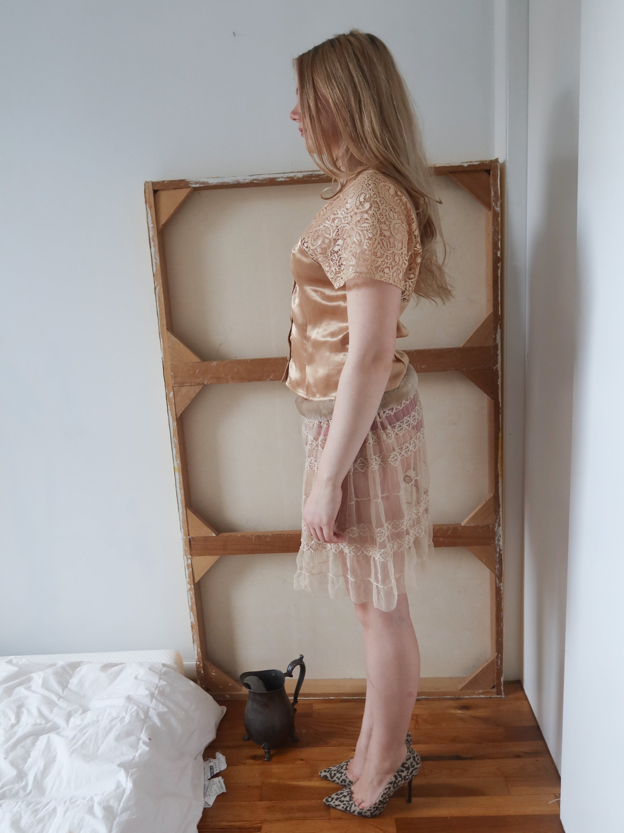 Vintage Silk Button Top