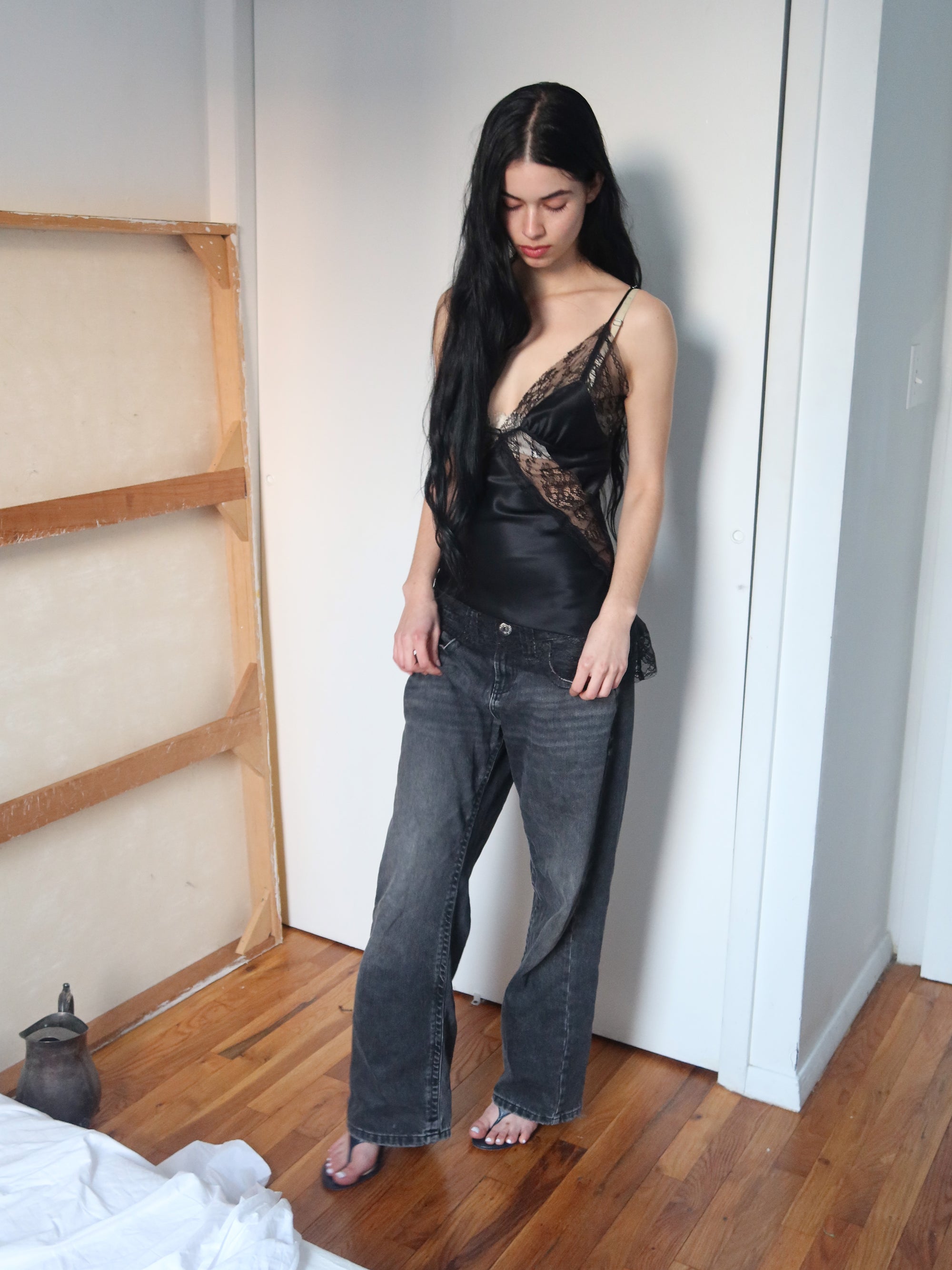 Silk Lace Cami - Black