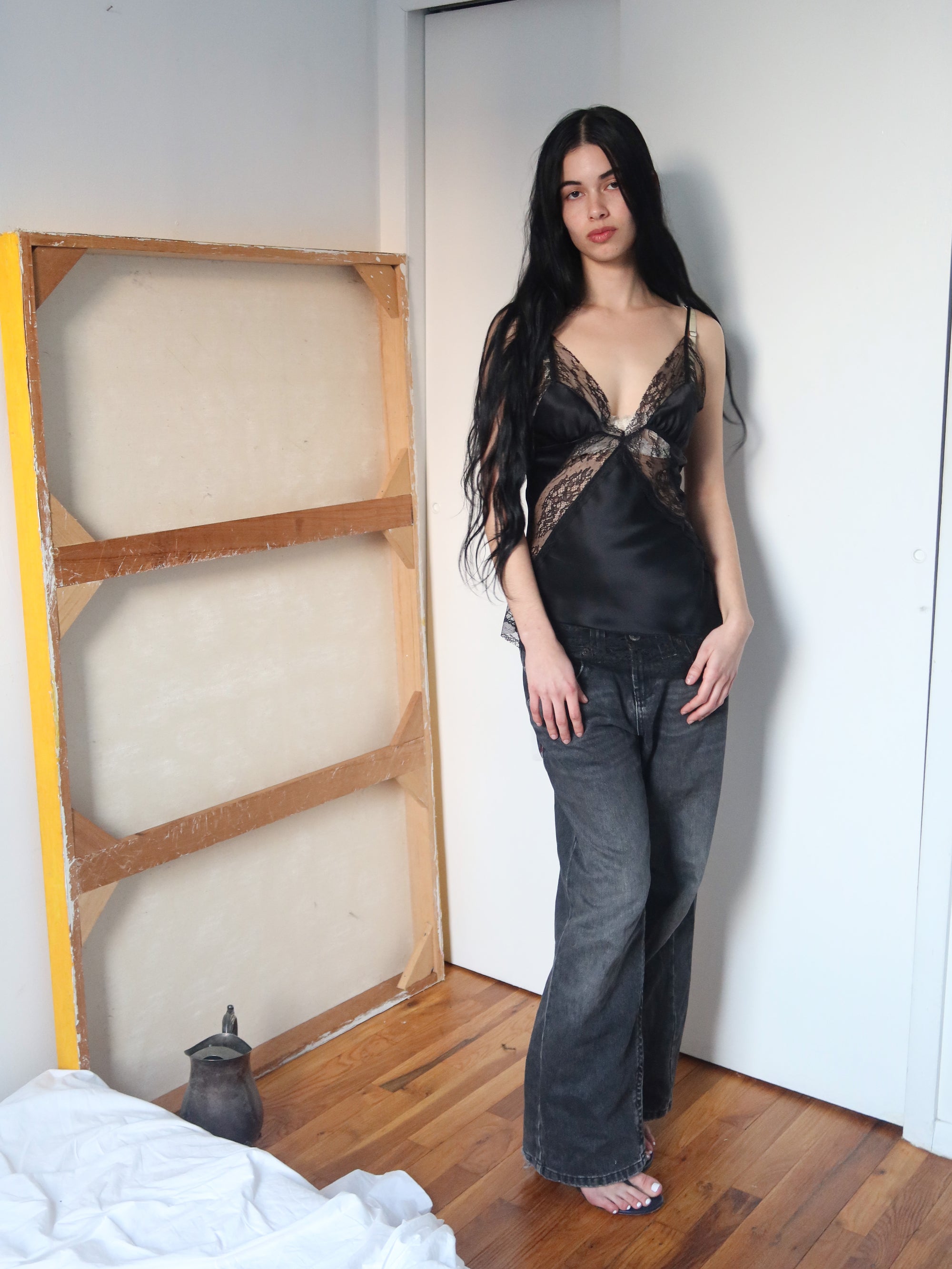 Silk Lace Cami - Black