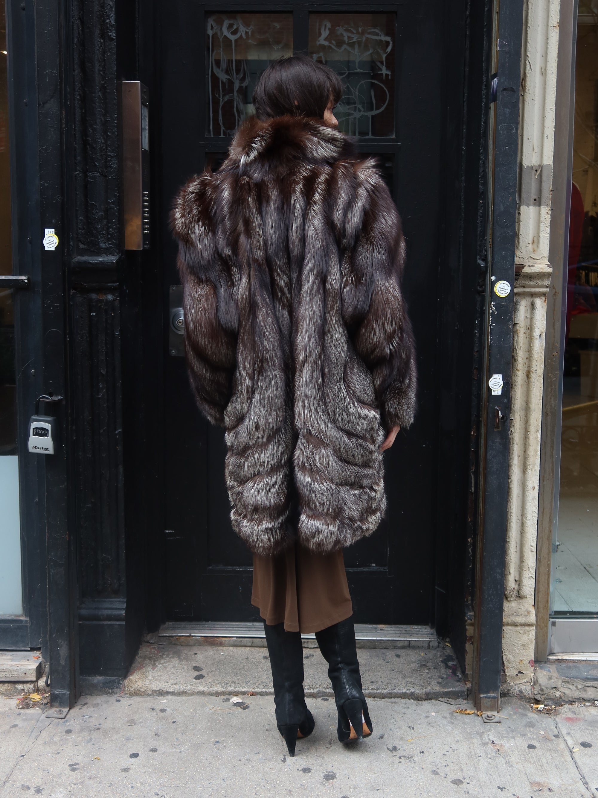Vintage Silver Fox Fur Coat