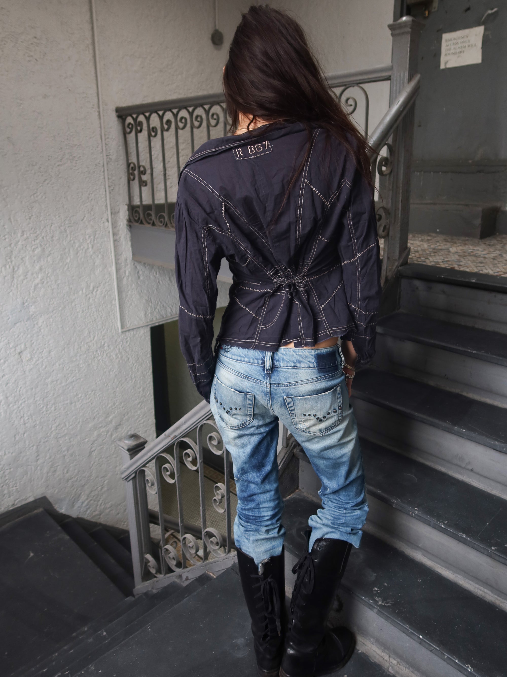 Vintage French Raw Edge Seam Top