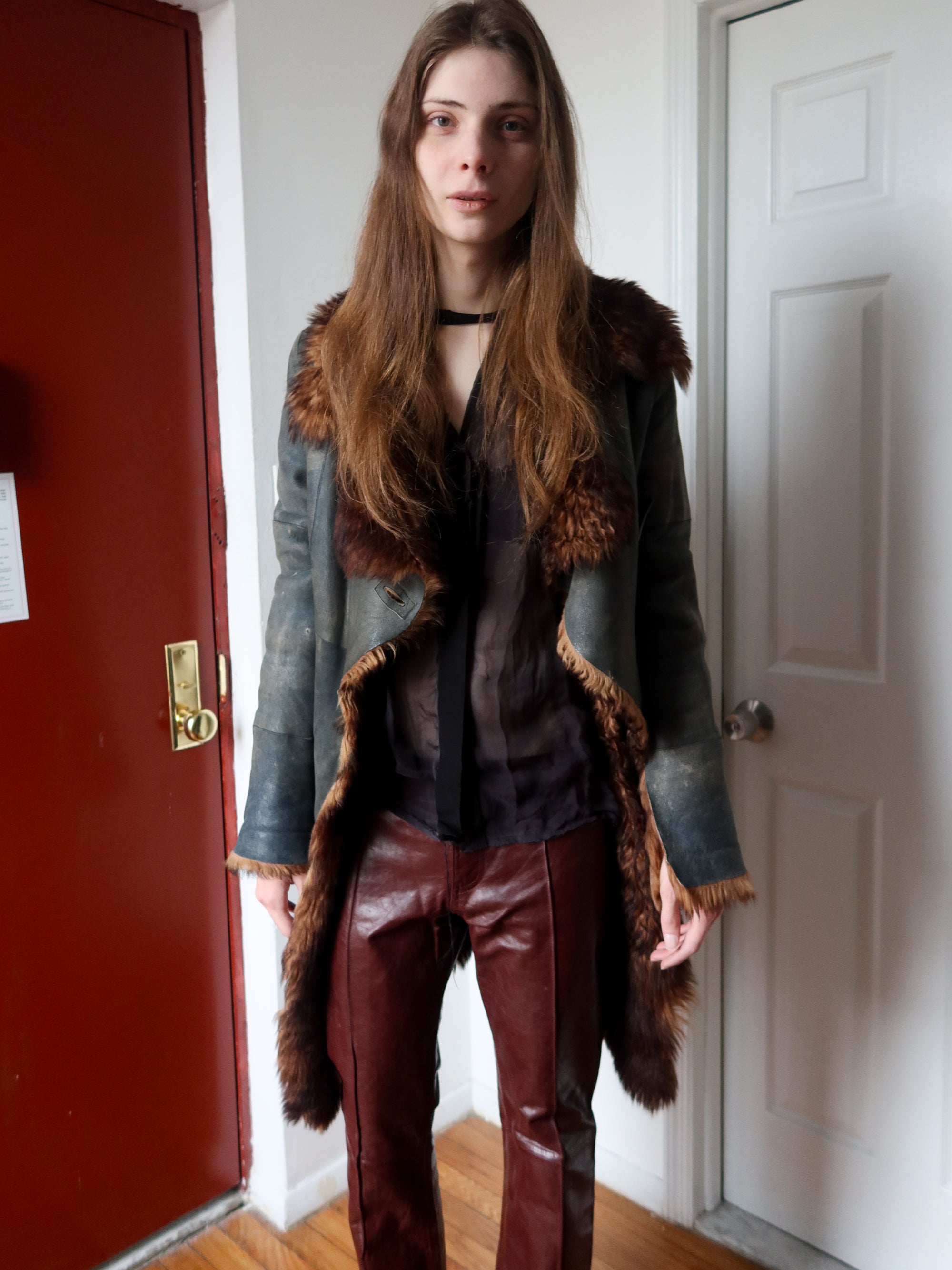 Vintage Plein Sud Lambskin Fur Coat