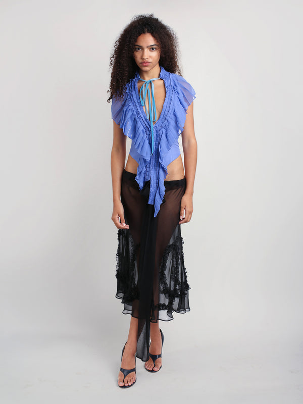 Pleated Vest Top - Periwinkle