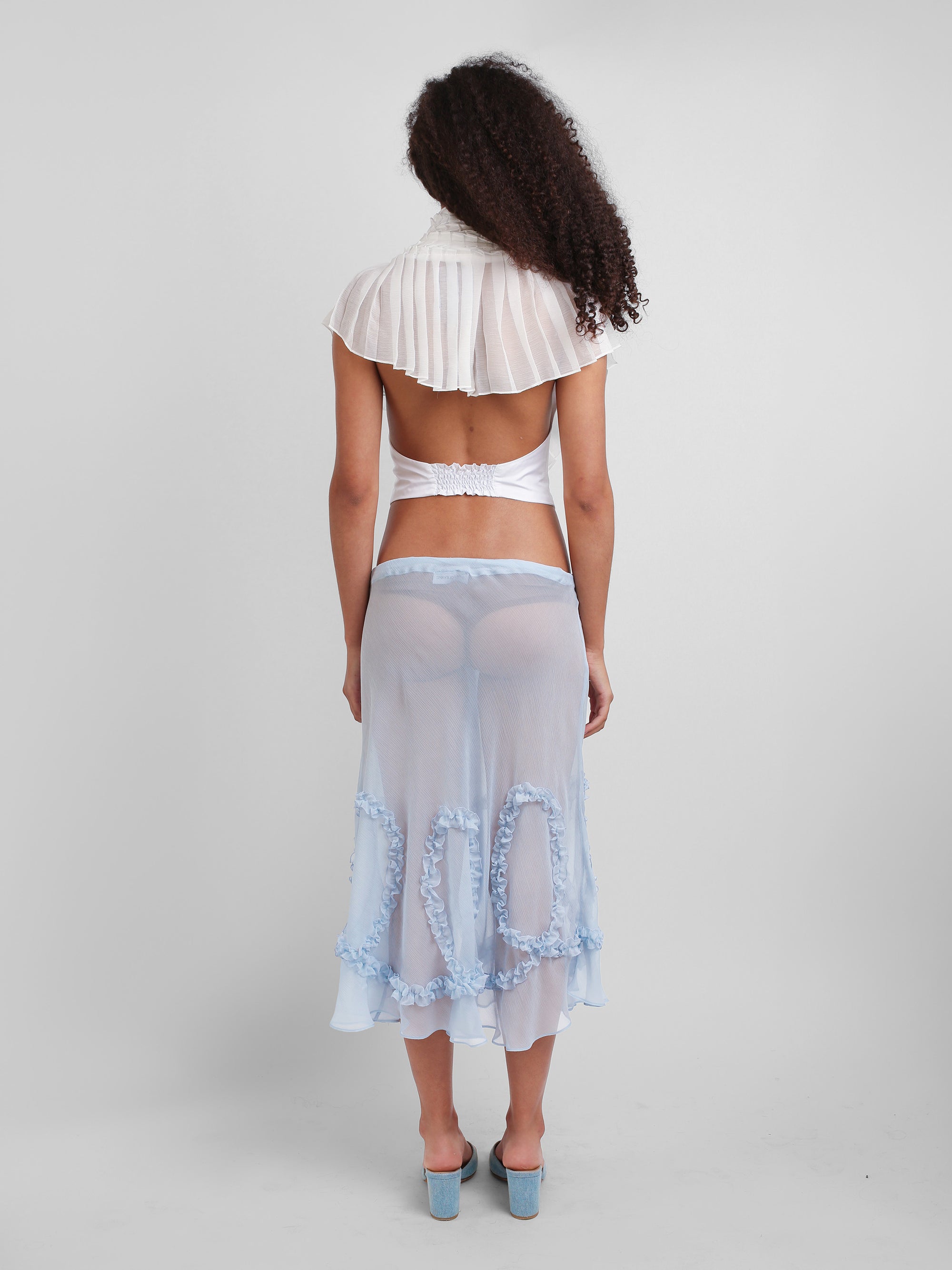 Pleated Vest Top - White
