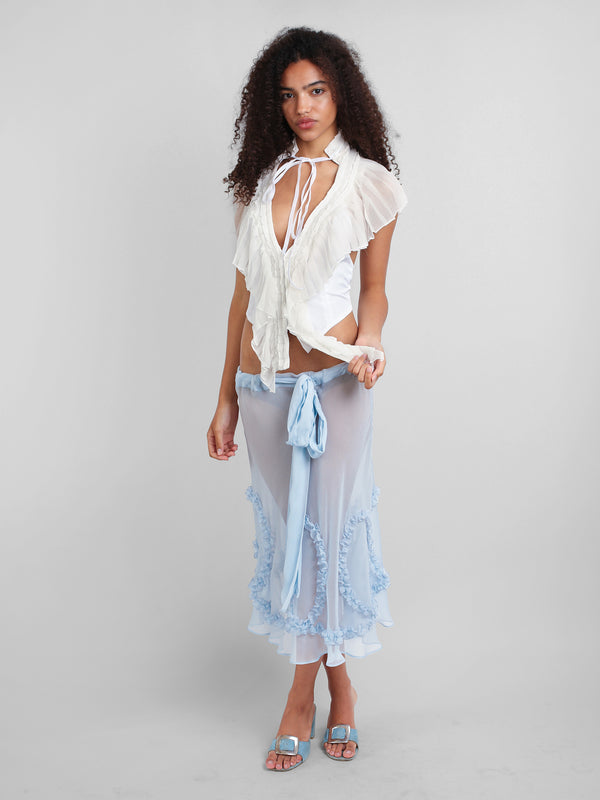 Romantic Midi Skirt - Baby Blue