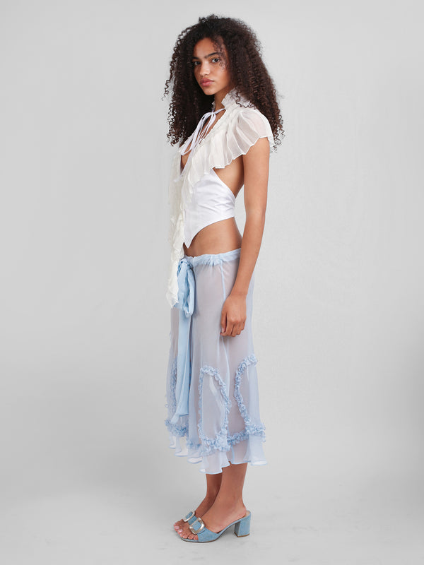 Romantic Midi Skirt - Baby Blue