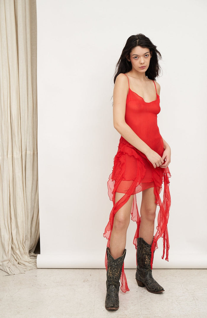 Fire Midi Dress - Red