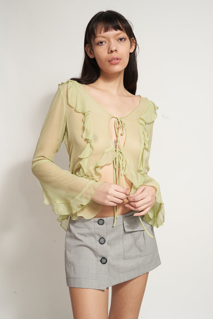 Y2K Flounce Top - Green